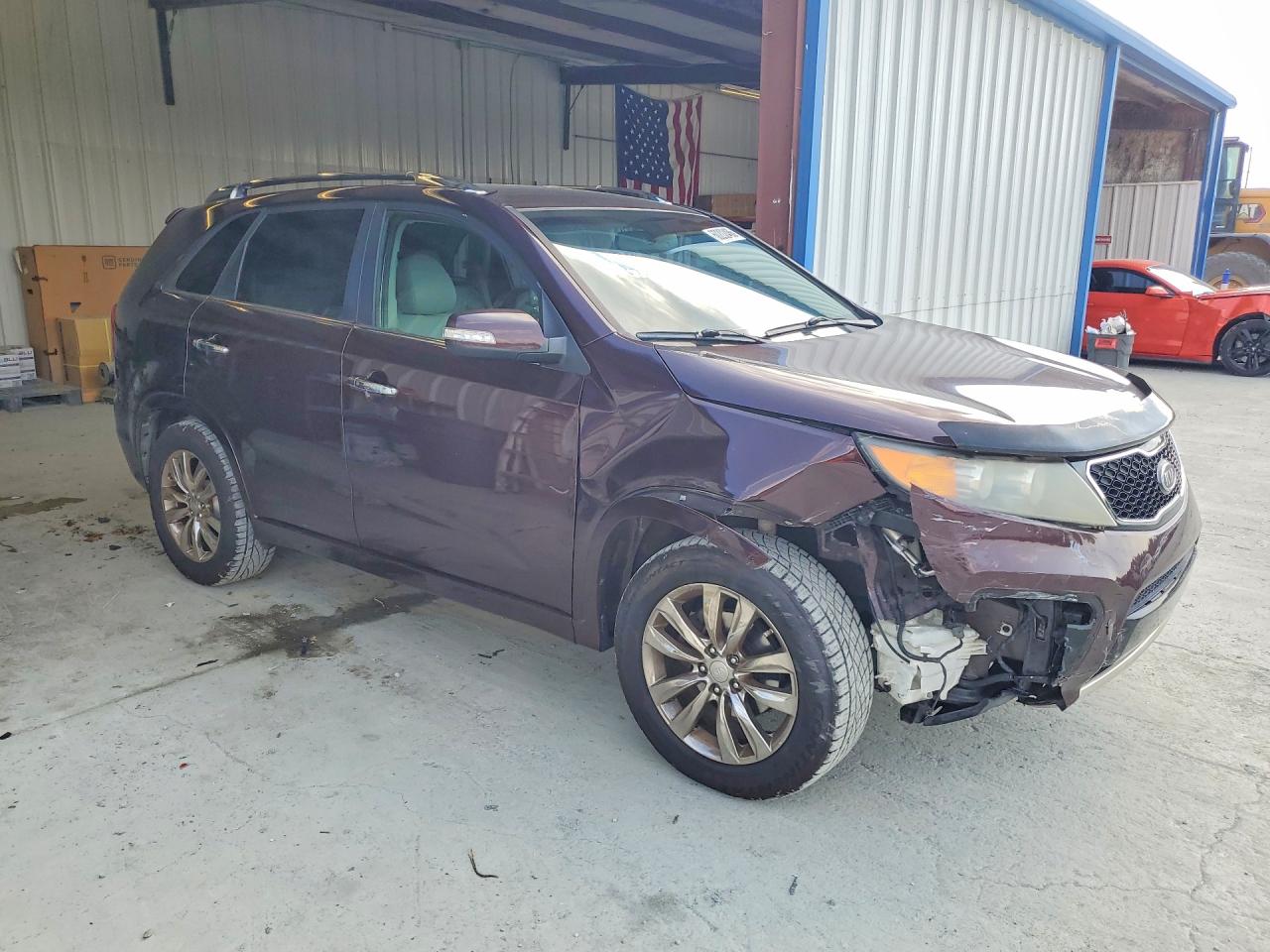 2011 Kia Sorento Sx Burgundy vin: 5XYKW4A27BG095037