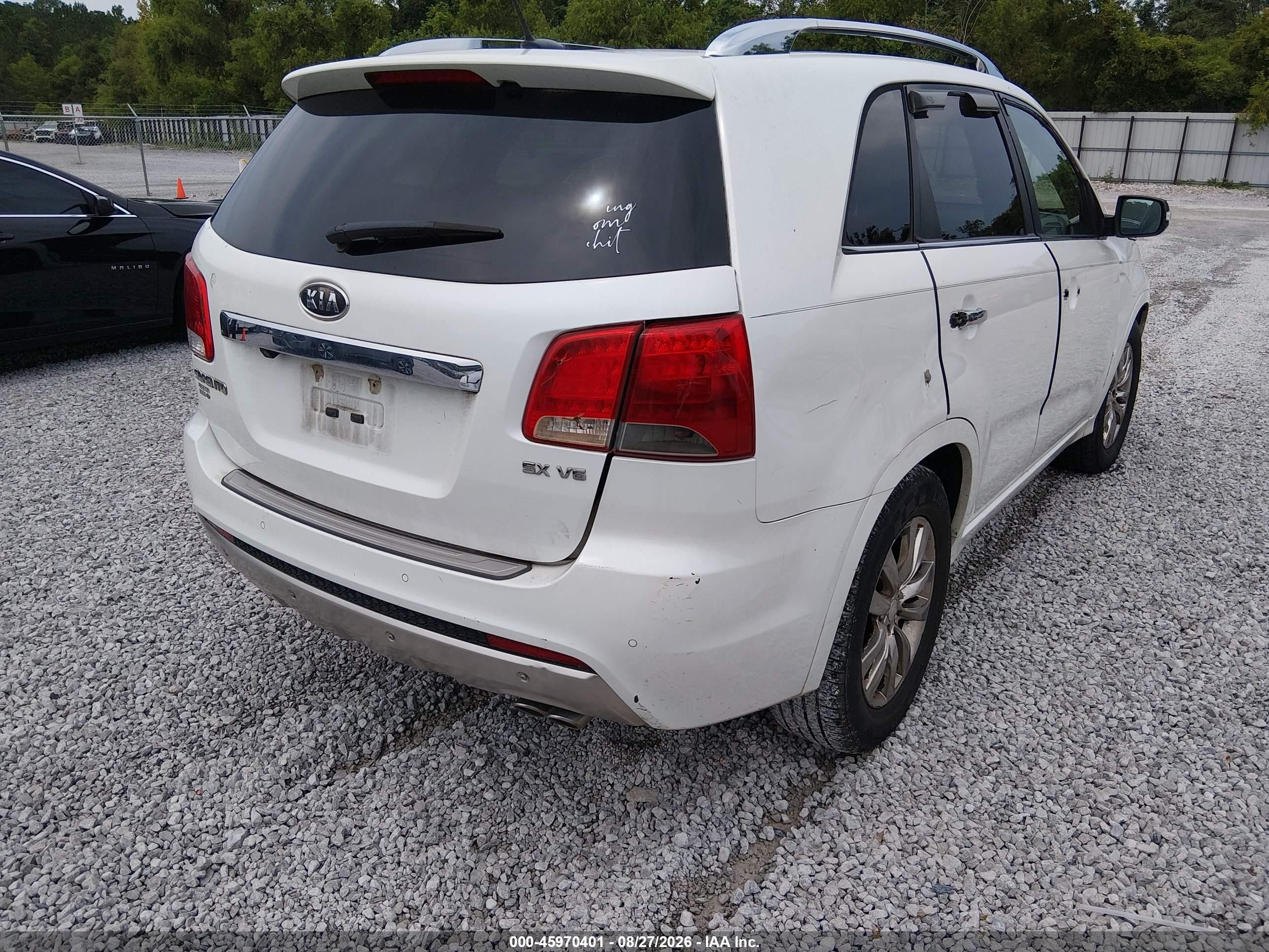2012 Kia Sorento Sx V6 White vin: 5XYKW4A29CG271765