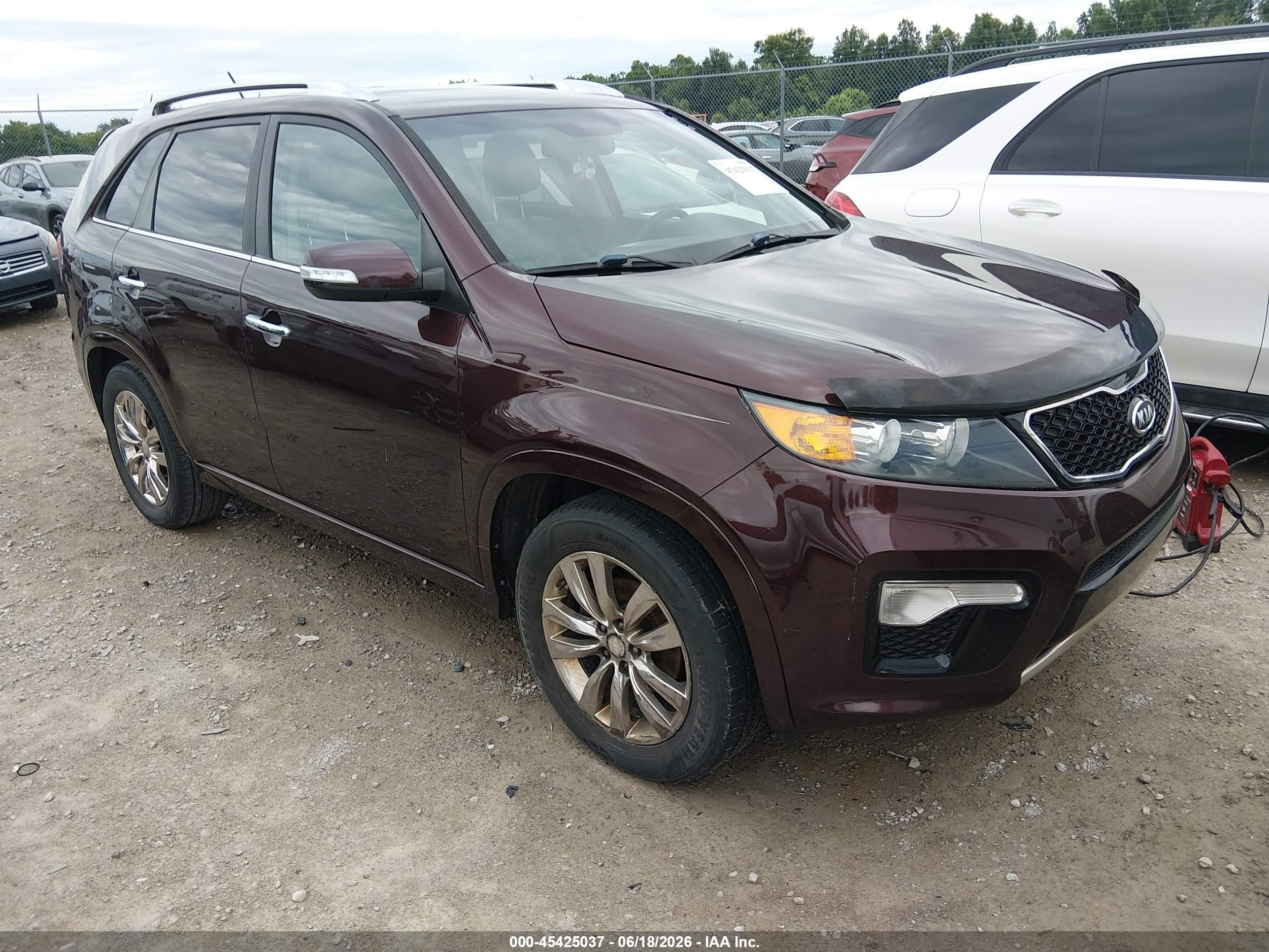 2013 Kia Sorento Sx Burgundy vin: 5XYKW4A29DG330685