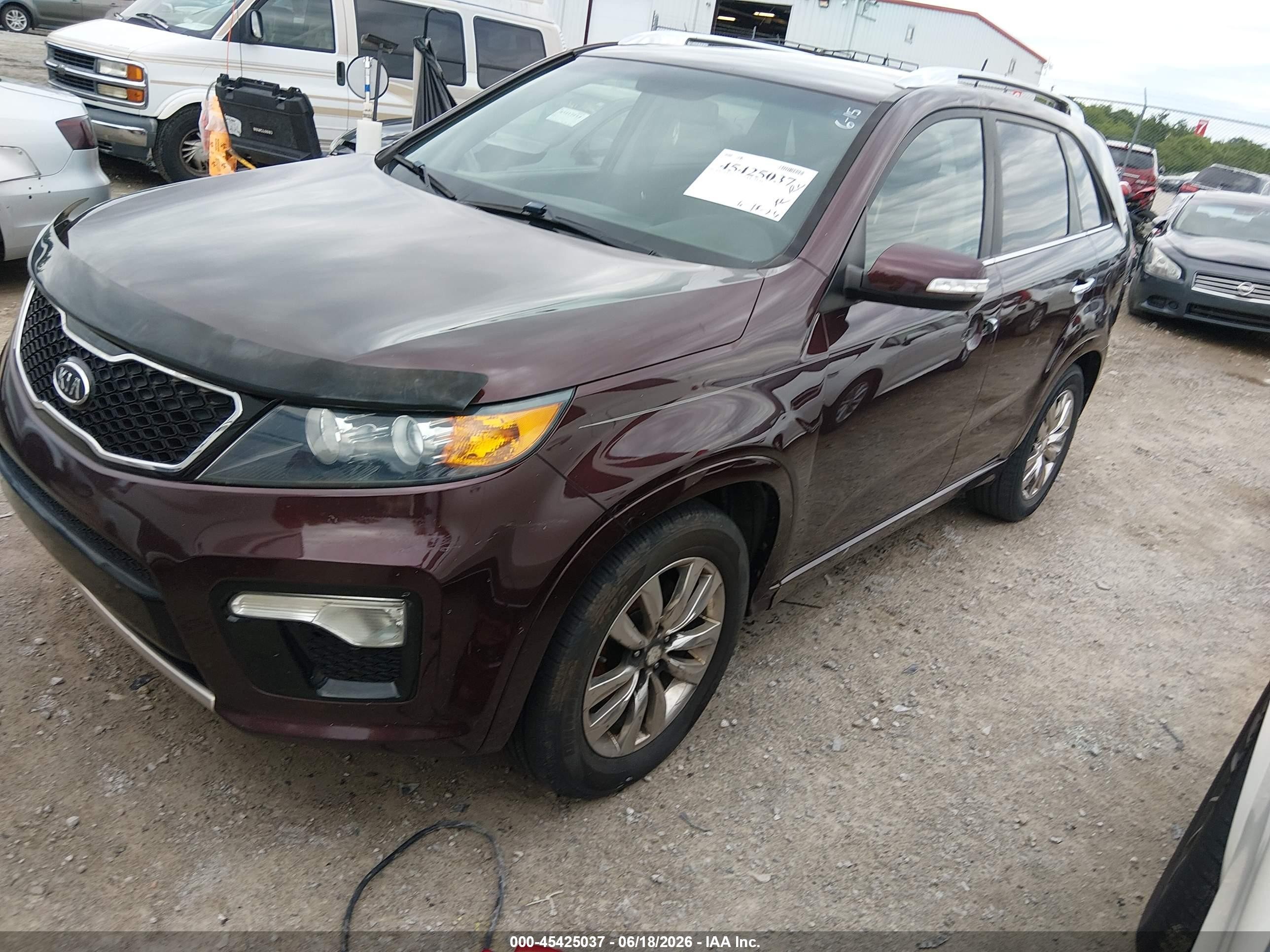 2013 Kia Sorento Sx Burgundy vin: 5XYKW4A29DG330685