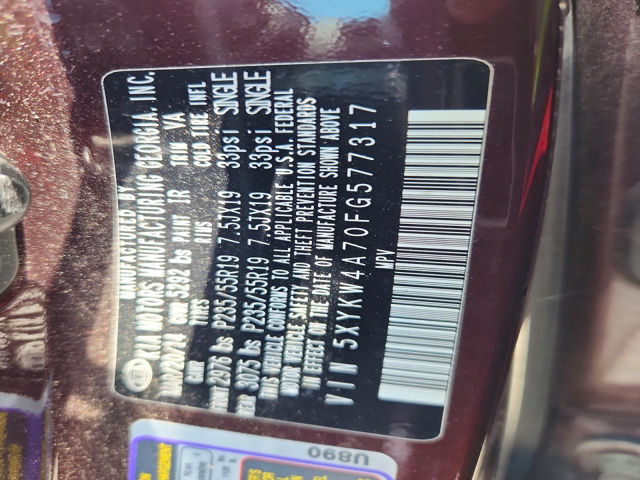 2015 Kia Sorento Sx Maroon vin: 5XYKW4A70FG577317