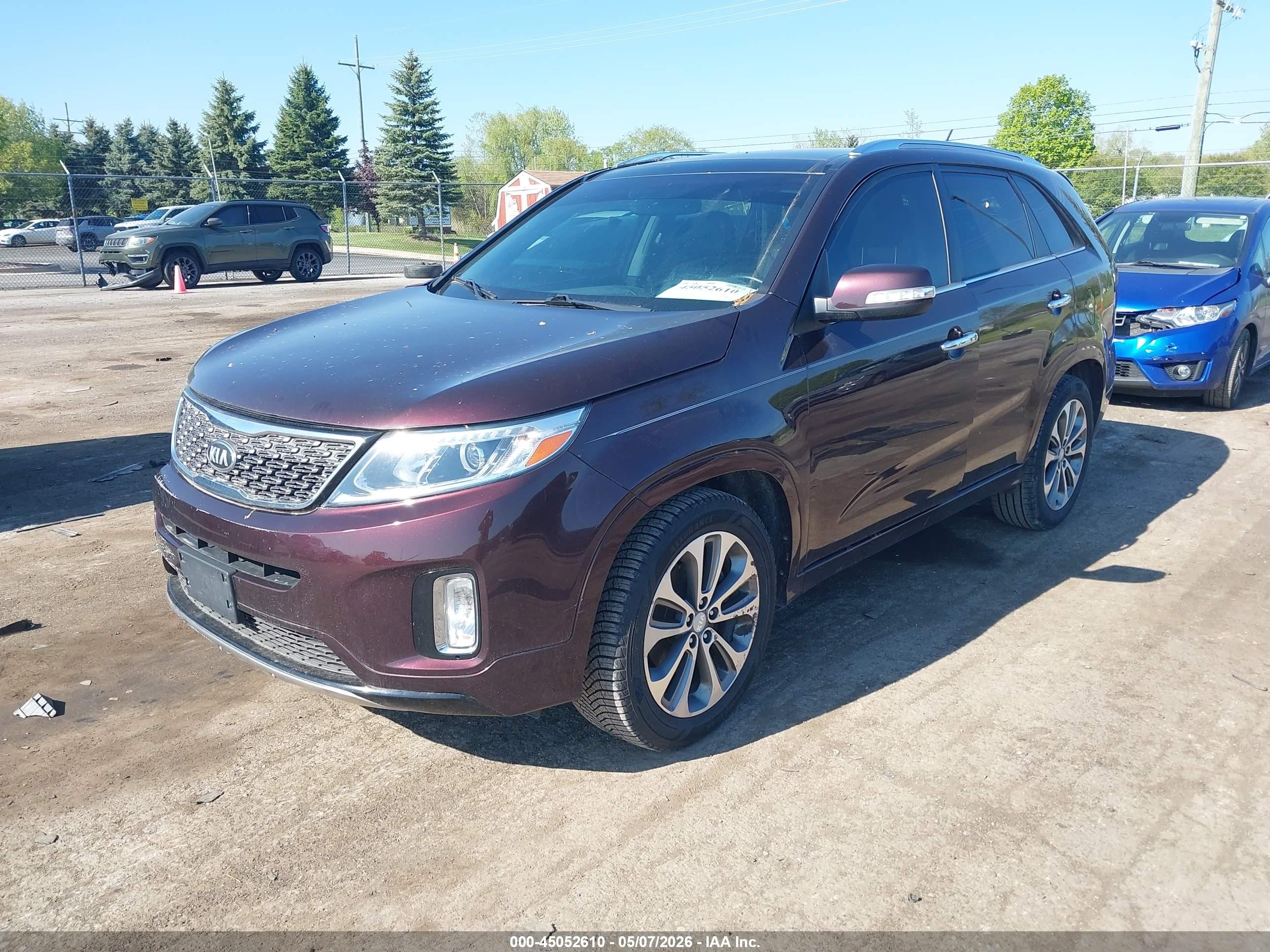 2015 Kia Sorento Sx V6 Burgundy vin: 5XYKW4A71FG564205