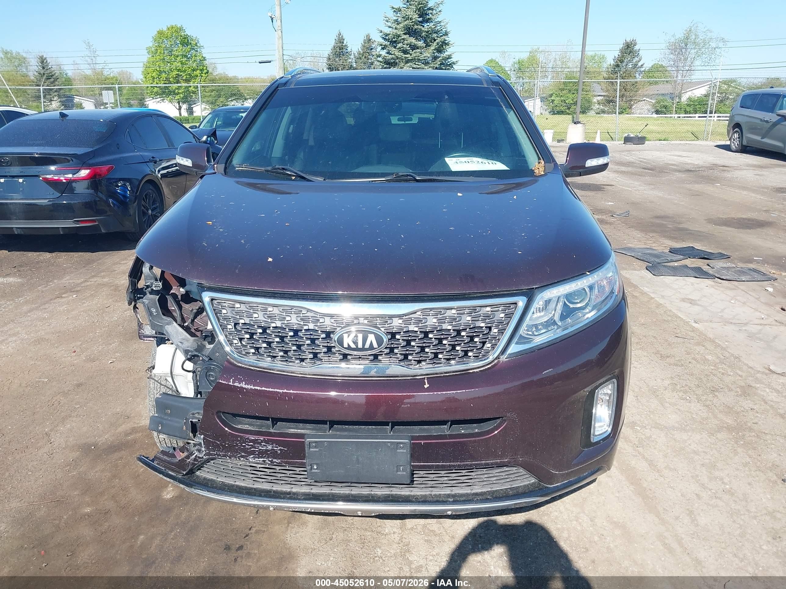 2015 Kia Sorento Sx V6 Burgundy vin: 5XYKW4A71FG564205