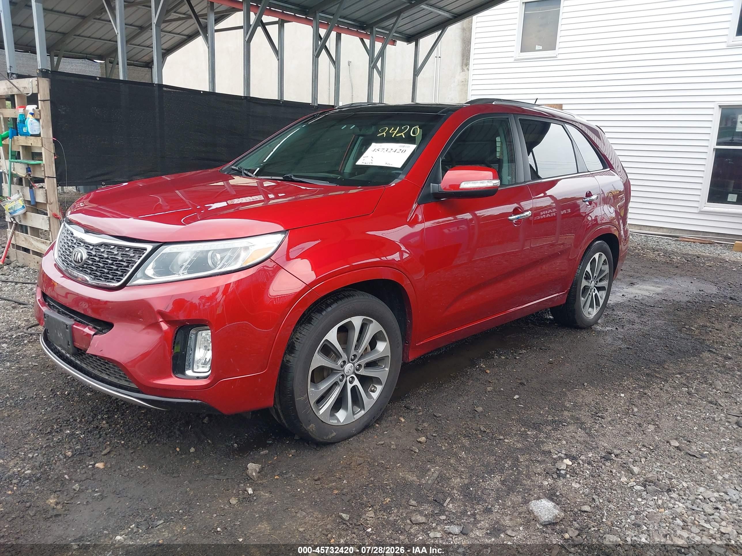 2015 Kia Sorento Sx V6 Red vin: 5XYKW4A71FG638609