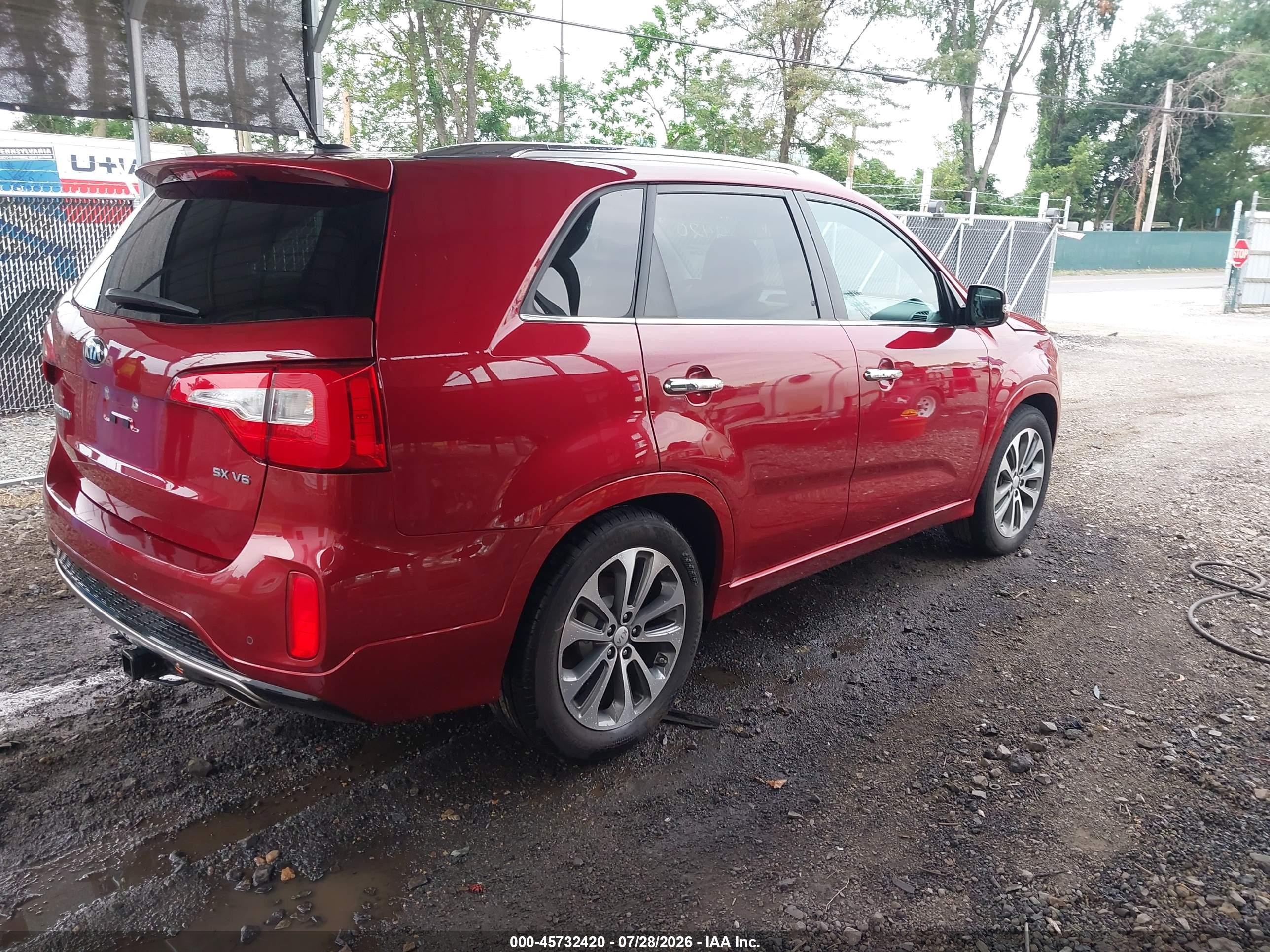 2015 Kia Sorento Sx V6 Red vin: 5XYKW4A71FG638609