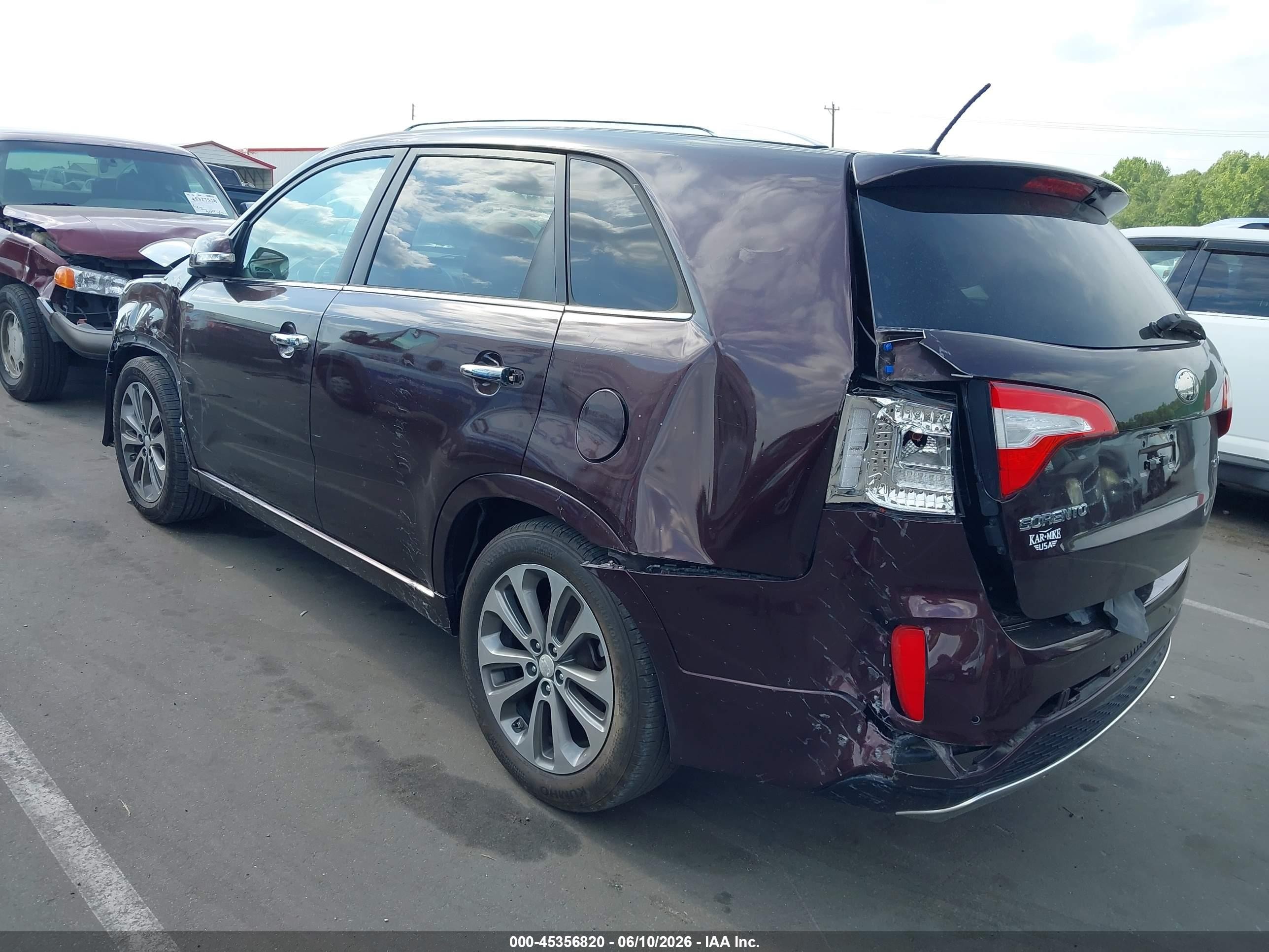 2015 Kia Sorento Sx V6 Maroon vin: 5XYKW4A72FG584706