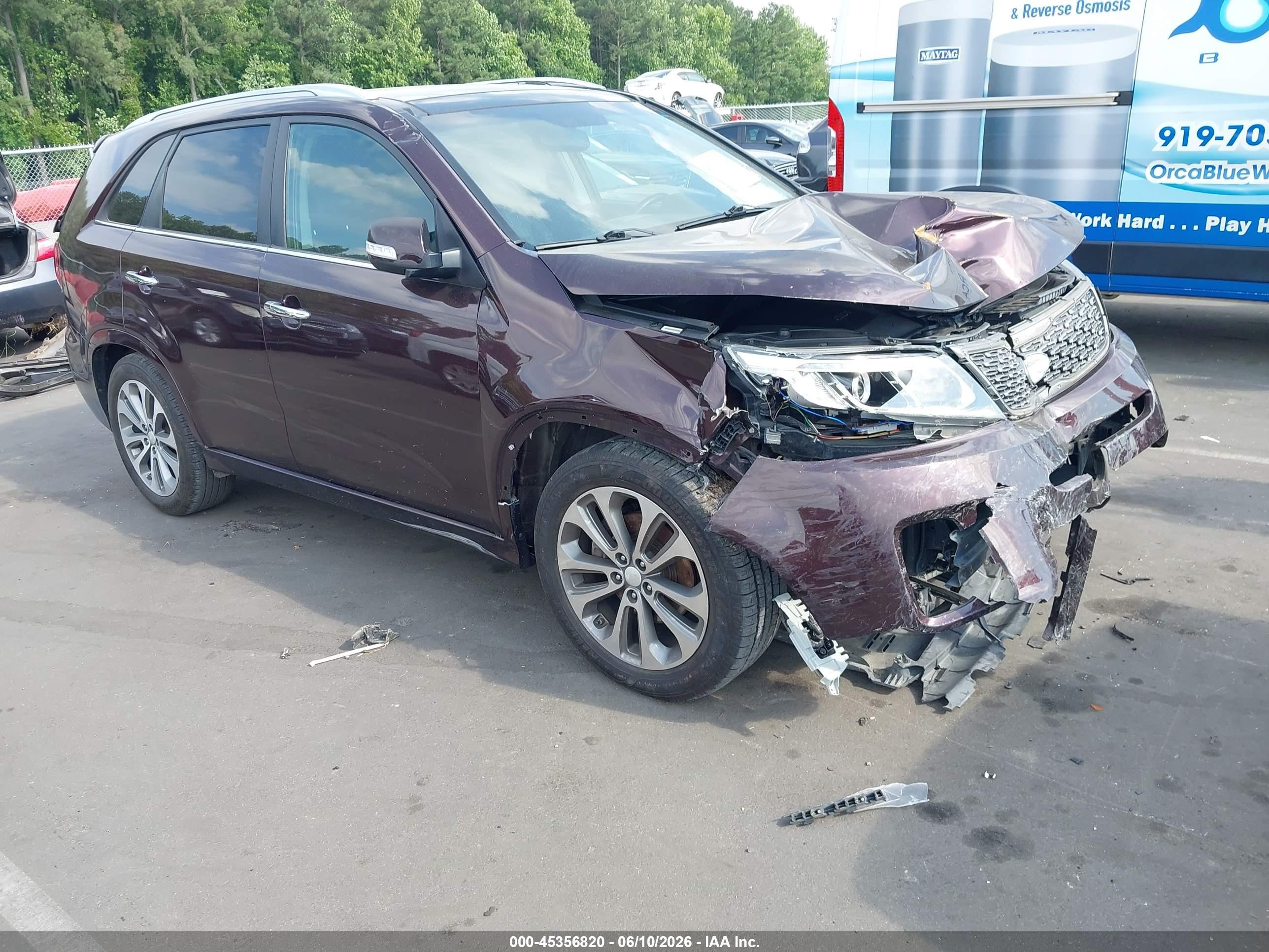 2015 Kia Sorento Sx V6 Maroon vin: 5XYKW4A72FG584706