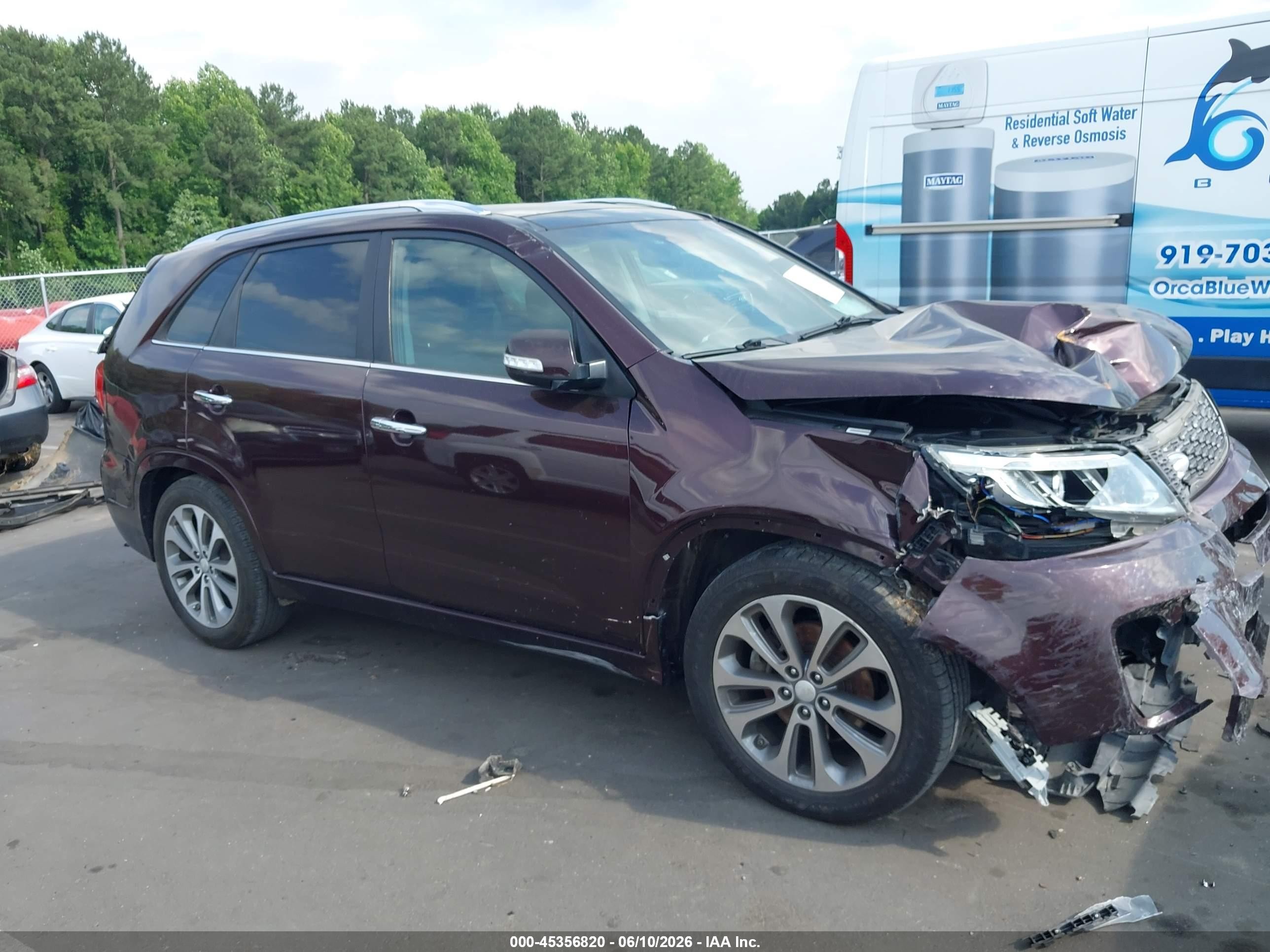 2015 Kia Sorento Sx V6 Maroon vin: 5XYKW4A72FG584706