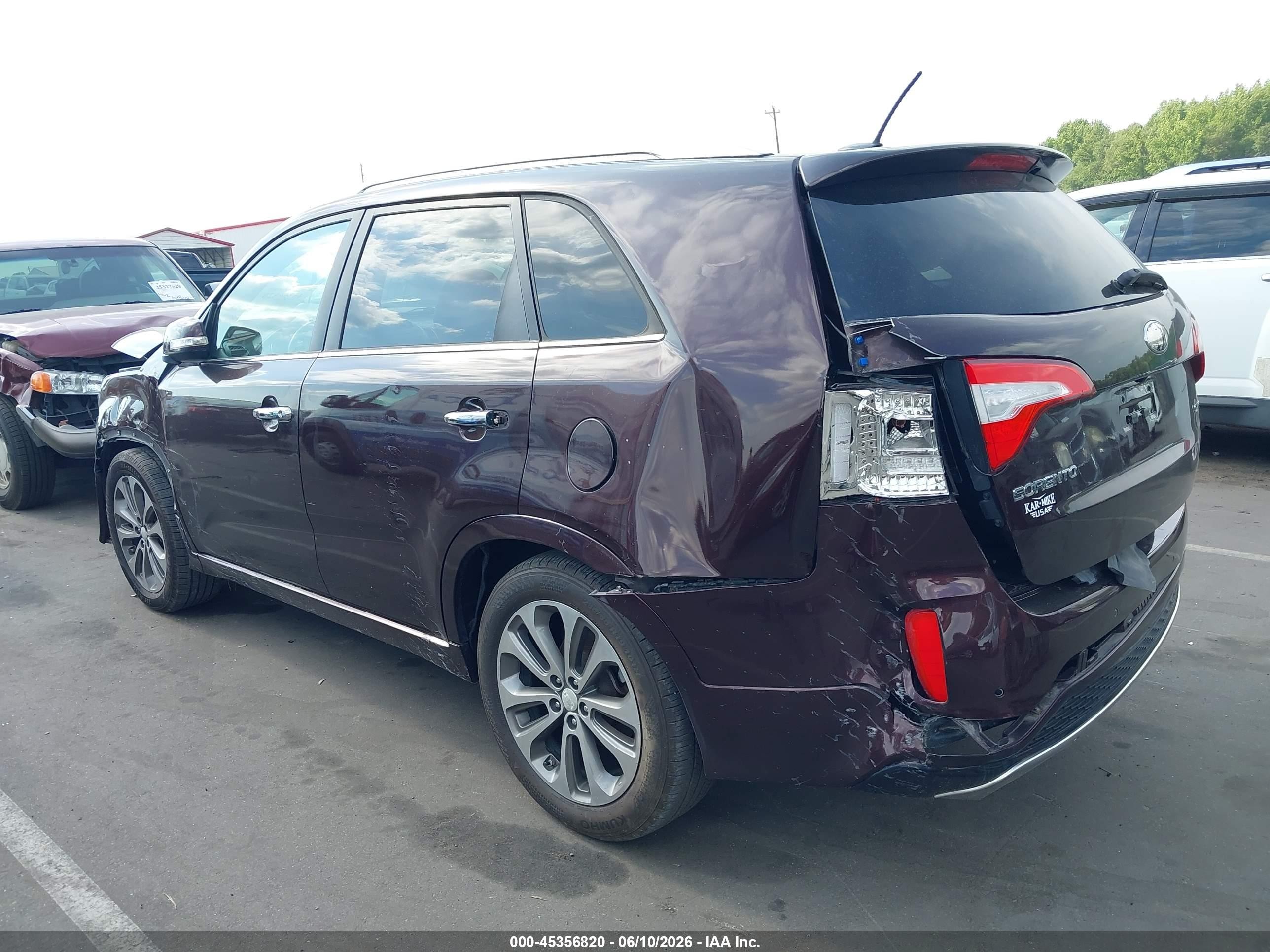 2015 Kia Sorento Sx V6 Maroon vin: 5XYKW4A72FG584706