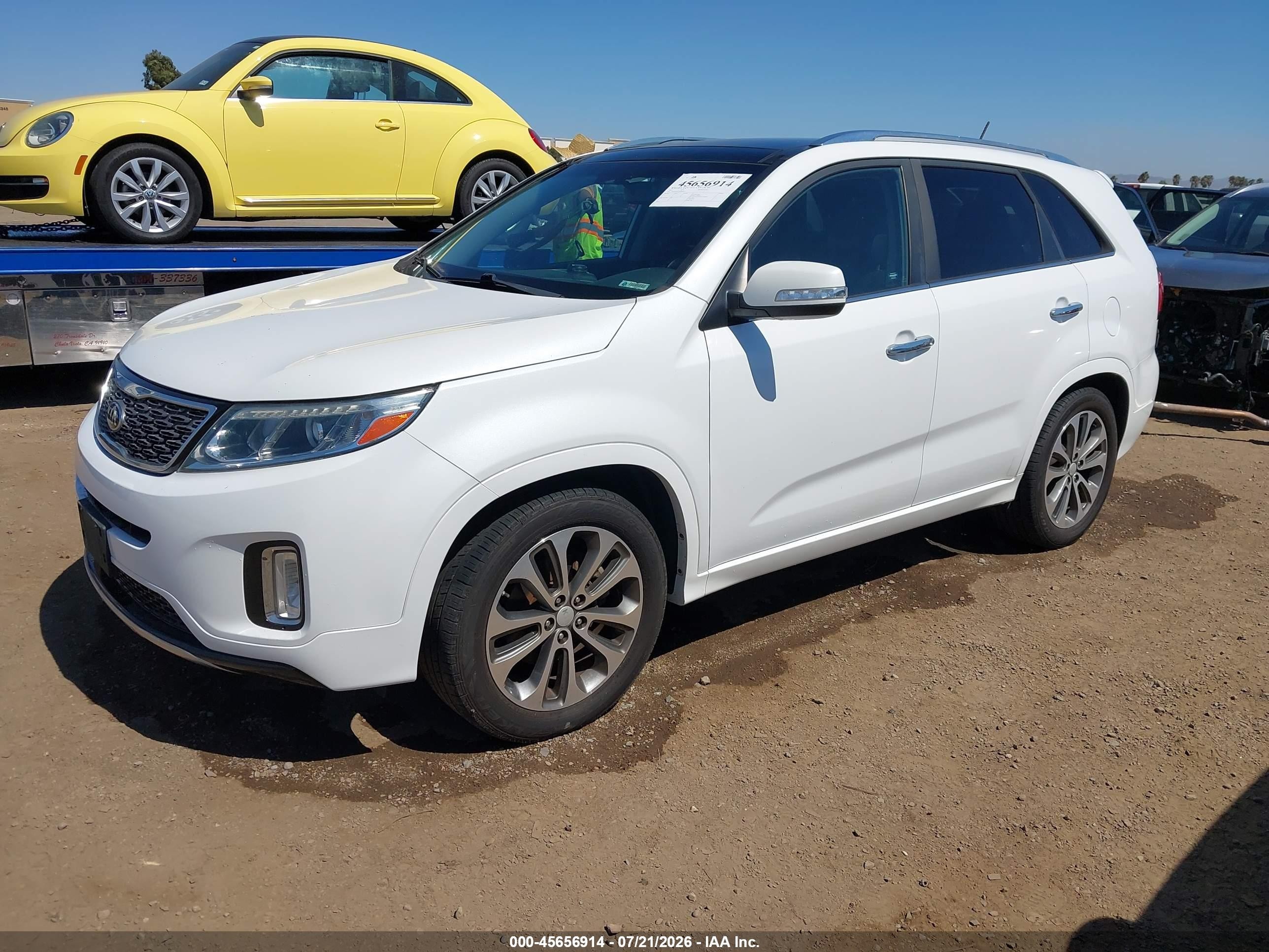 2015 Kia Sorento Sx V6 White vin: 5XYKW4A72FG649117