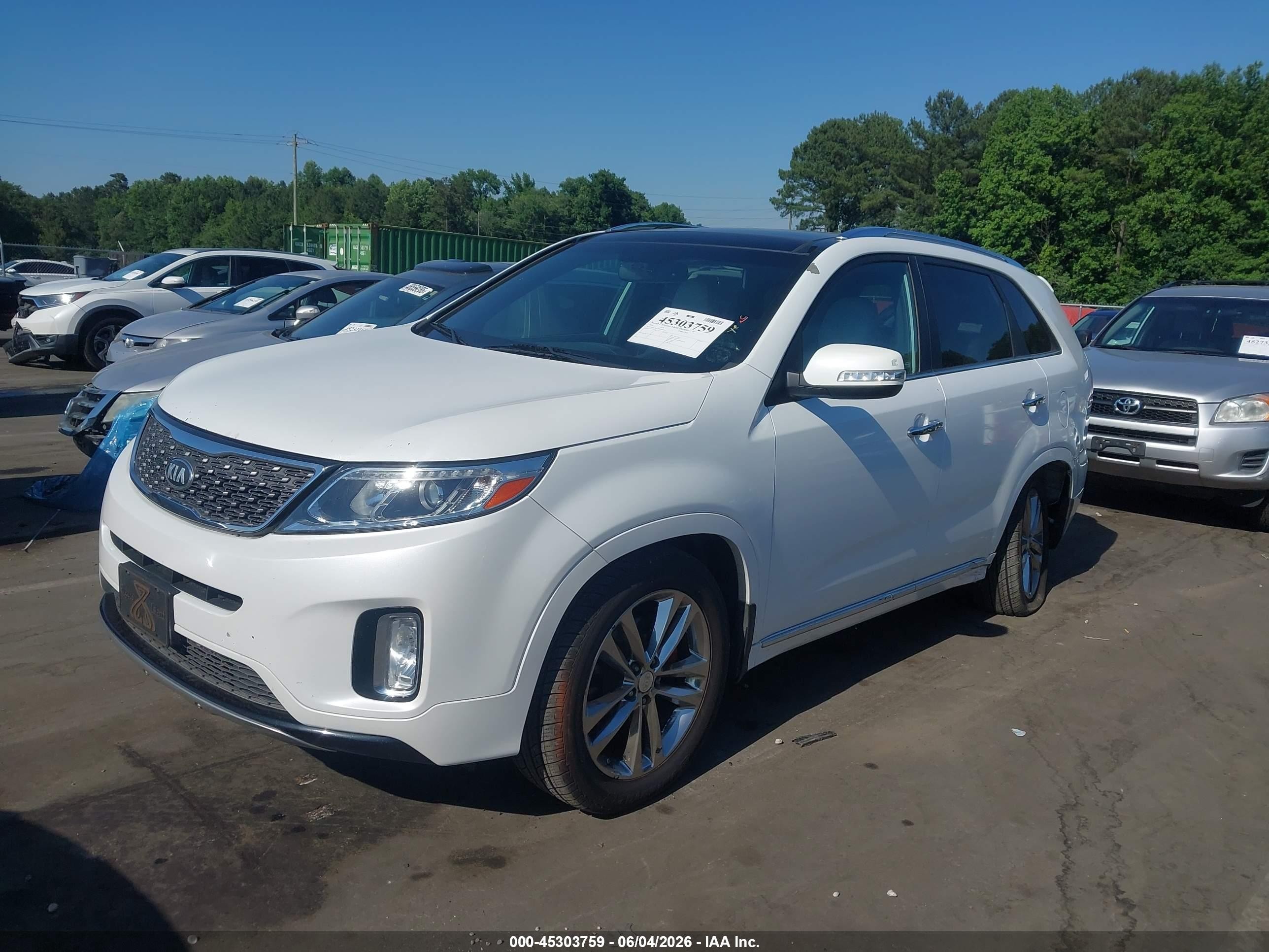 2014 Kia Sorento Limited V6 Белый vin: 5XYKW4A75EG494660