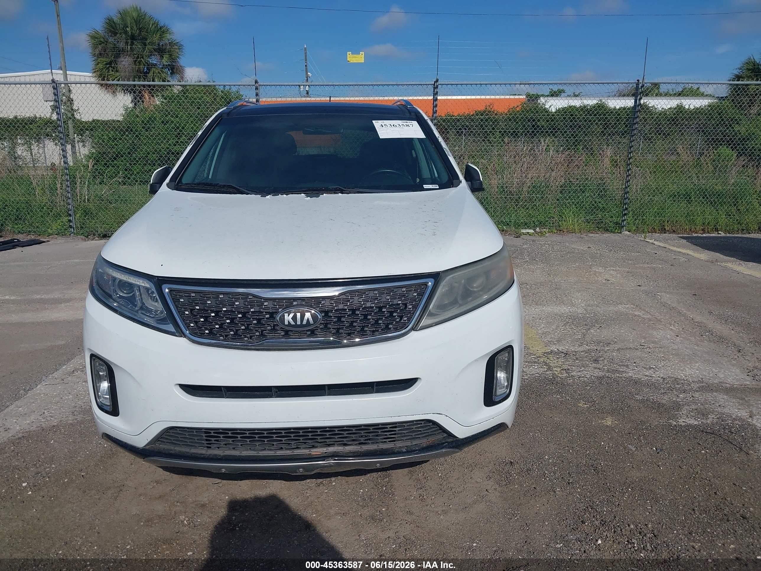 2015 Kia Sorento Sx V6 White vin: 5XYKW4A75FG558827