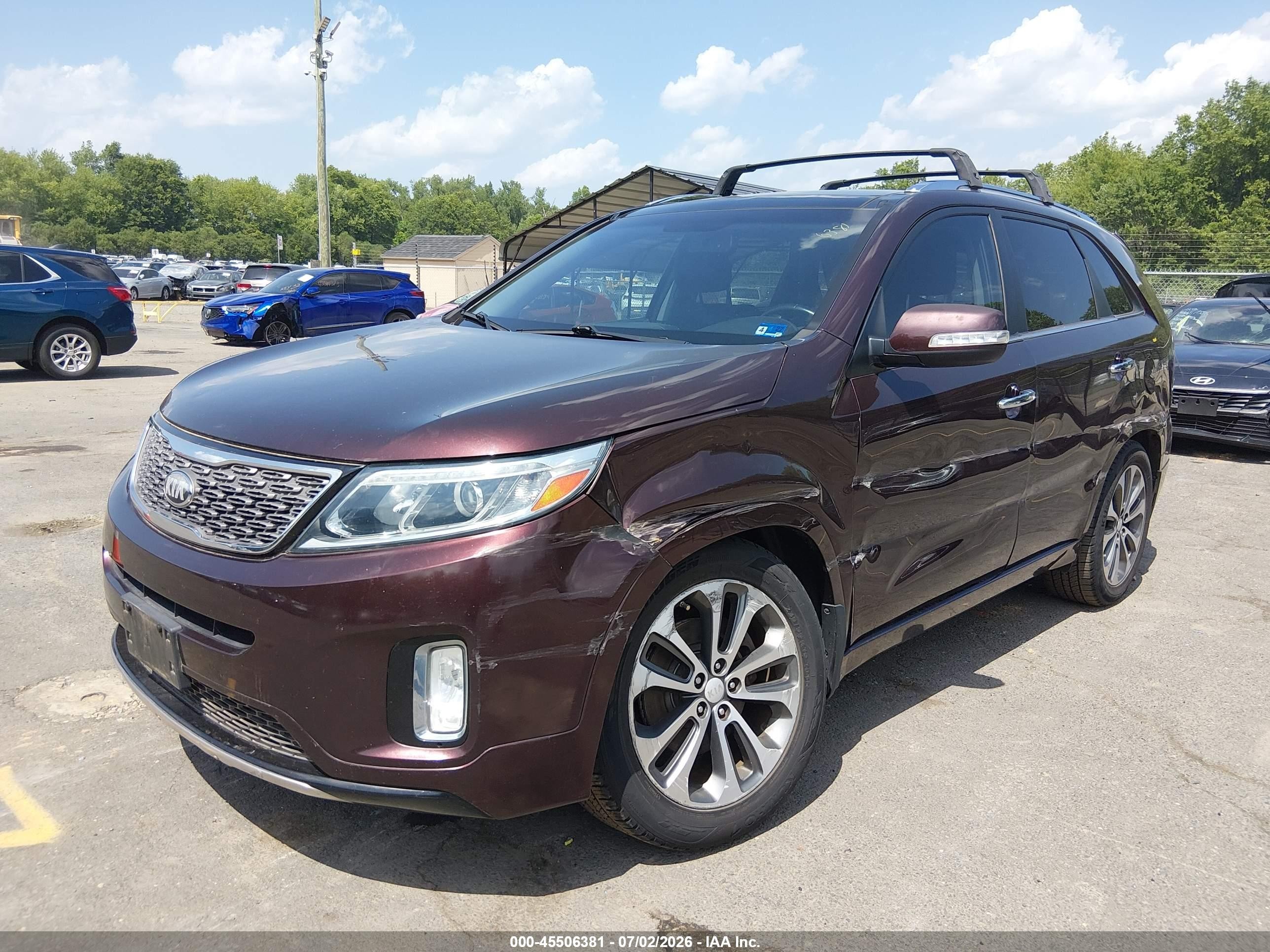 2014 Kia Sorento Sx Purple vin: 5XYKW4A77EG430006
