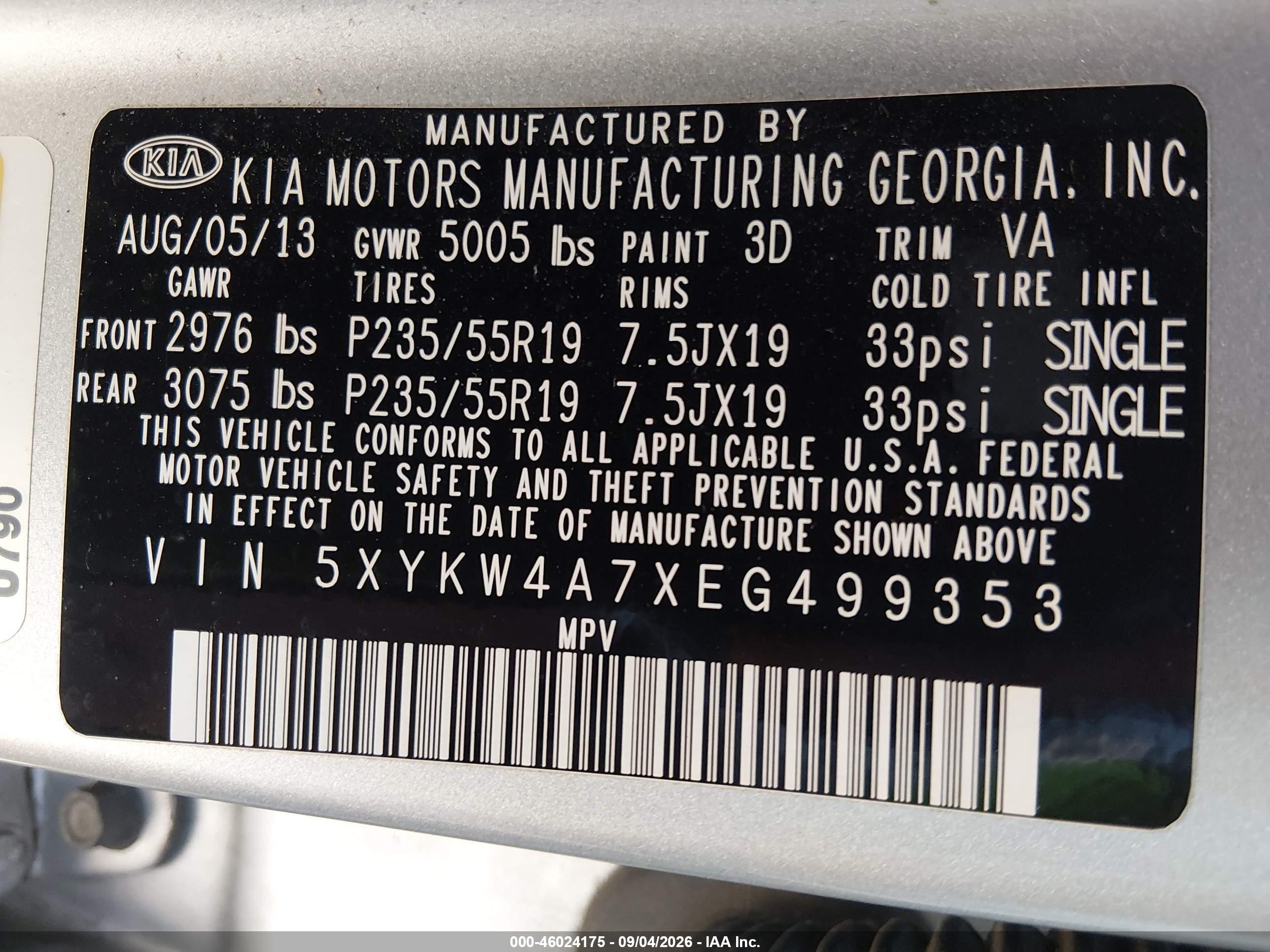2014 Kia Sorento Sx Silver vin: 5XYKW4A7XEG499353