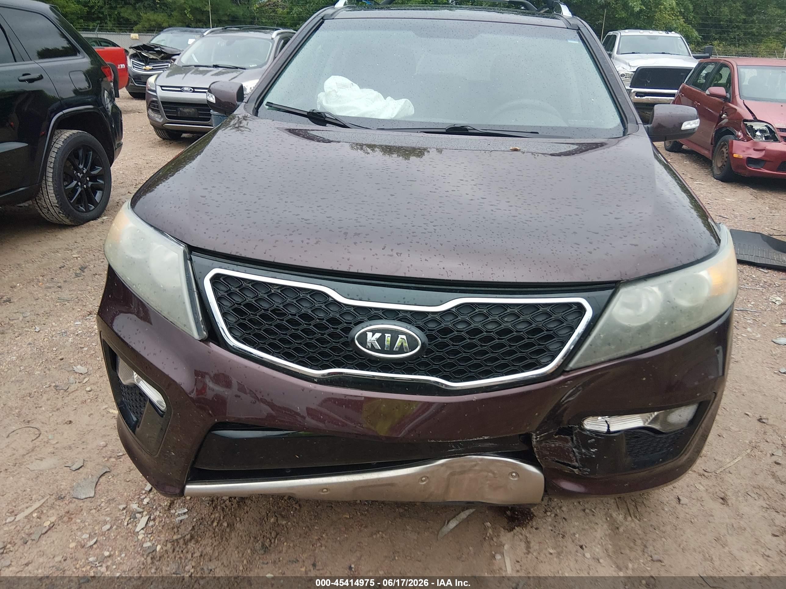 2011 Kia Sorento Sx V6 Burgundy vin: 5XYKWDA20BG121297