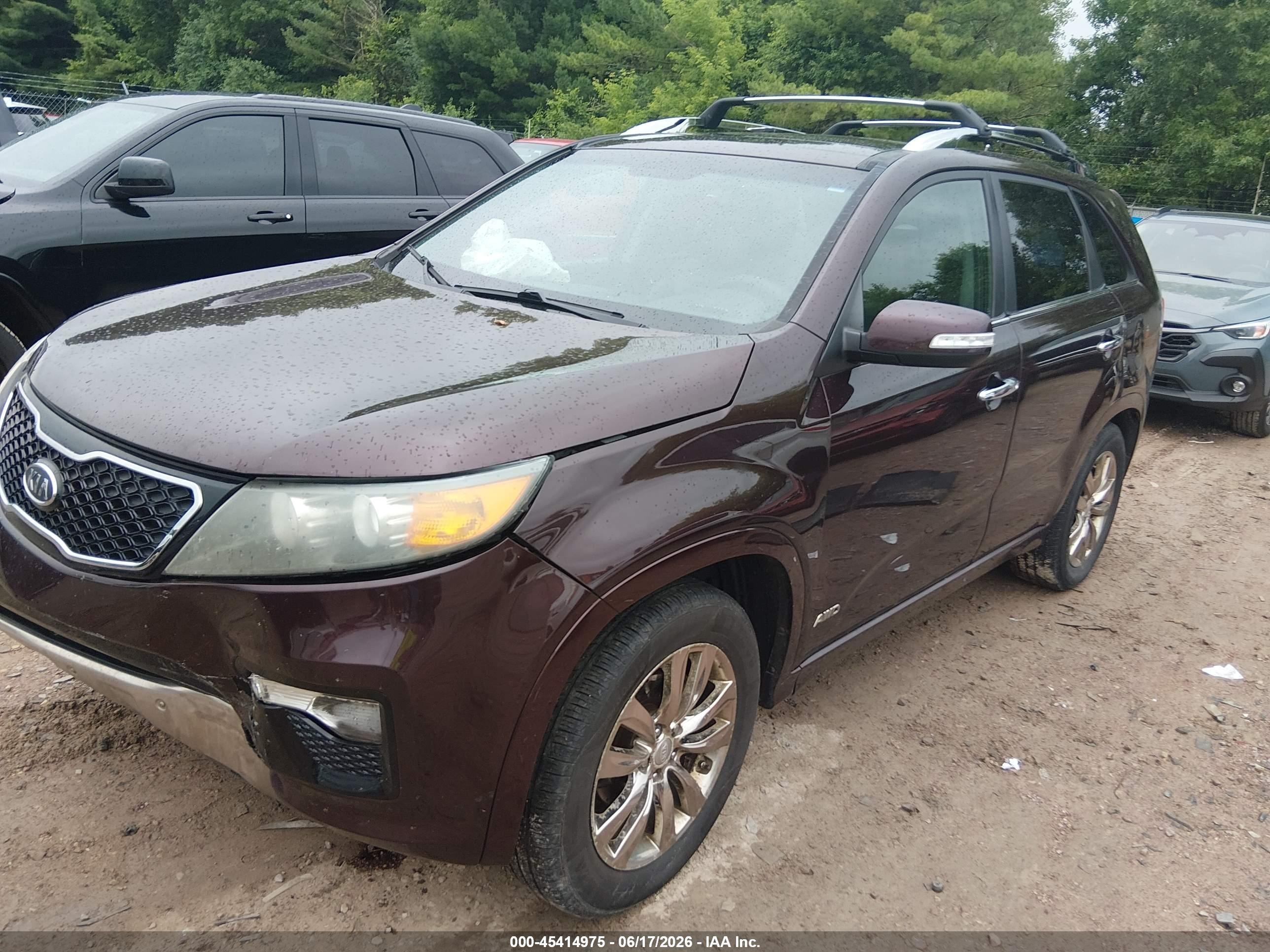 2011 Kia Sorento Sx V6 Burgundy vin: 5XYKWDA20BG121297
