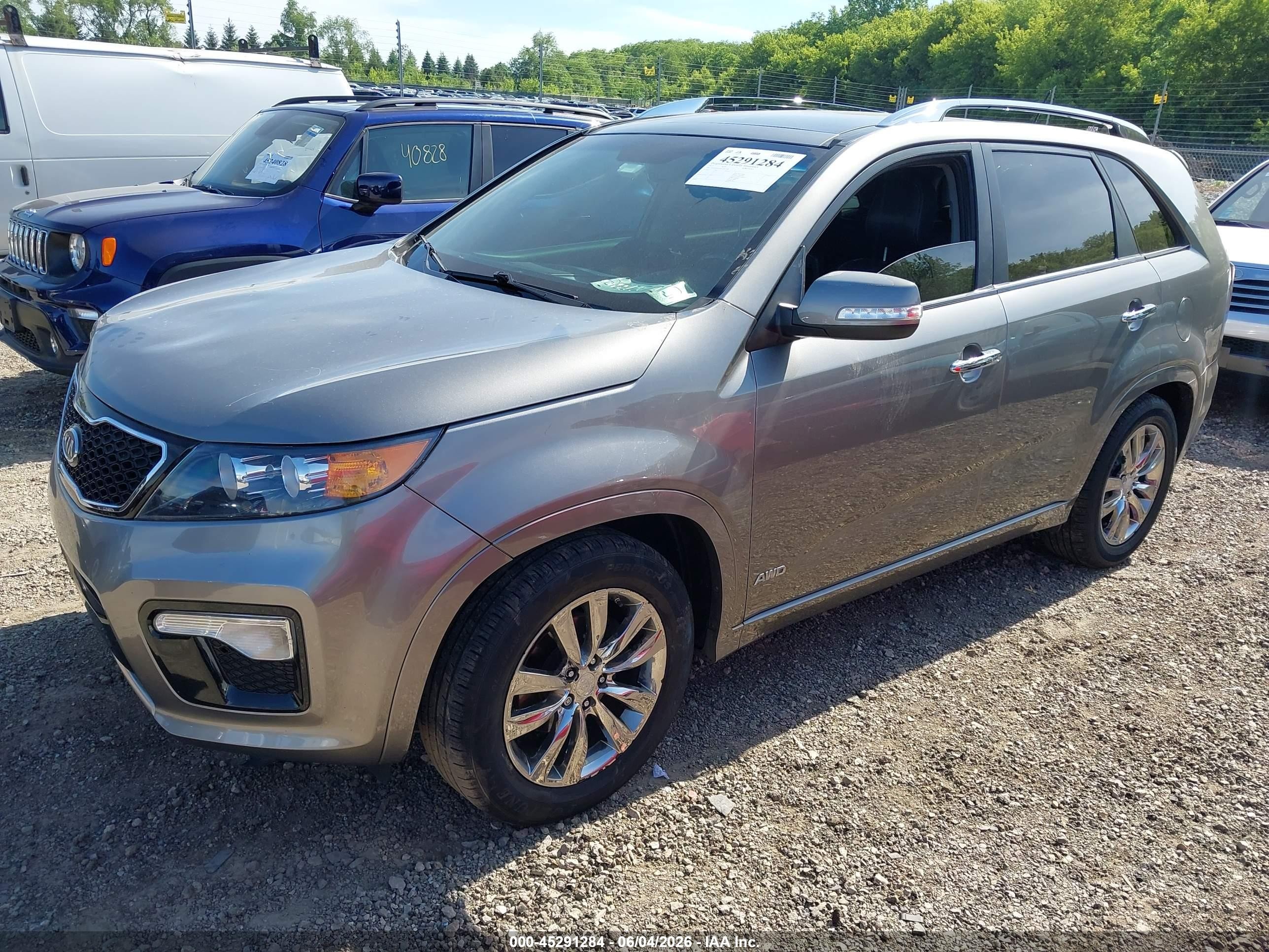 2012 Kia Sorento Sx V6 Gray vin: 5XYKWDA20CG285358