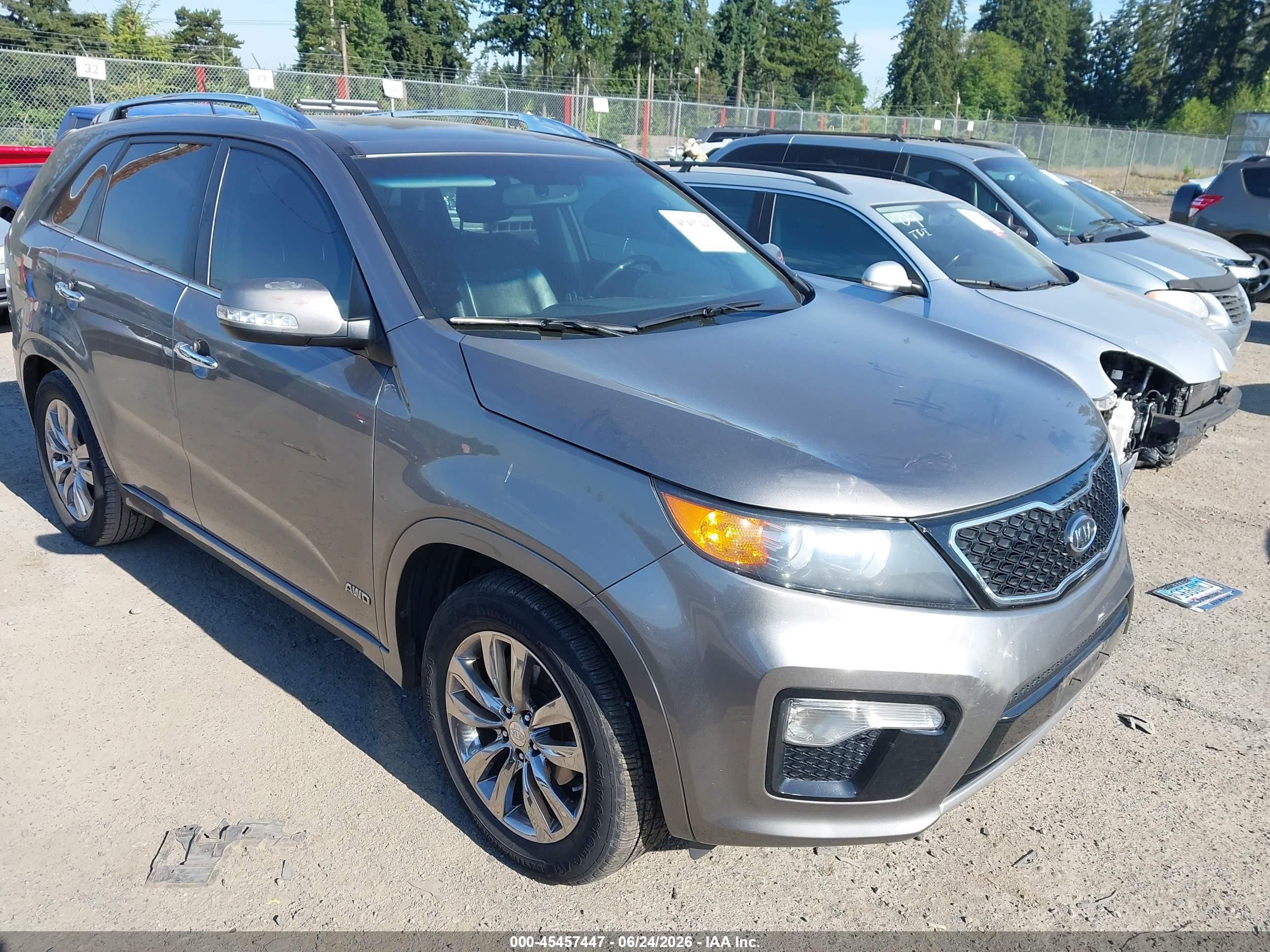 2013 Kia Sorento Sx V6 Gray vin: 5XYKWDA20DG389589