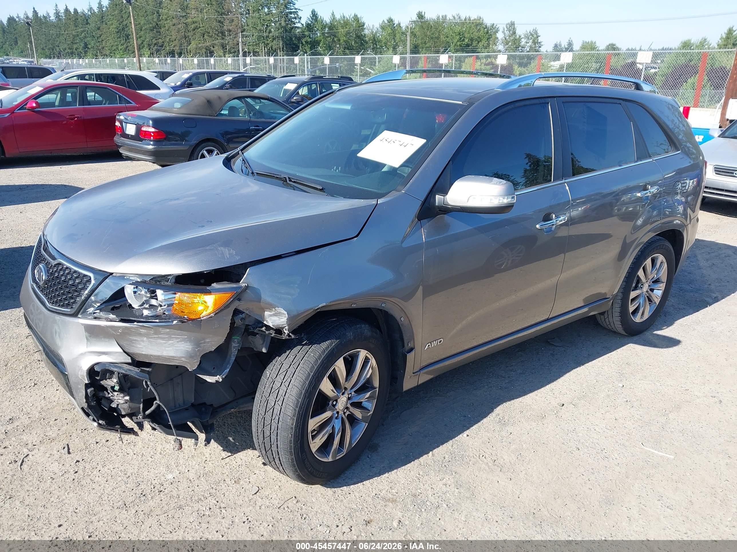 2013 Kia Sorento Sx V6 Gray vin: 5XYKWDA20DG389589