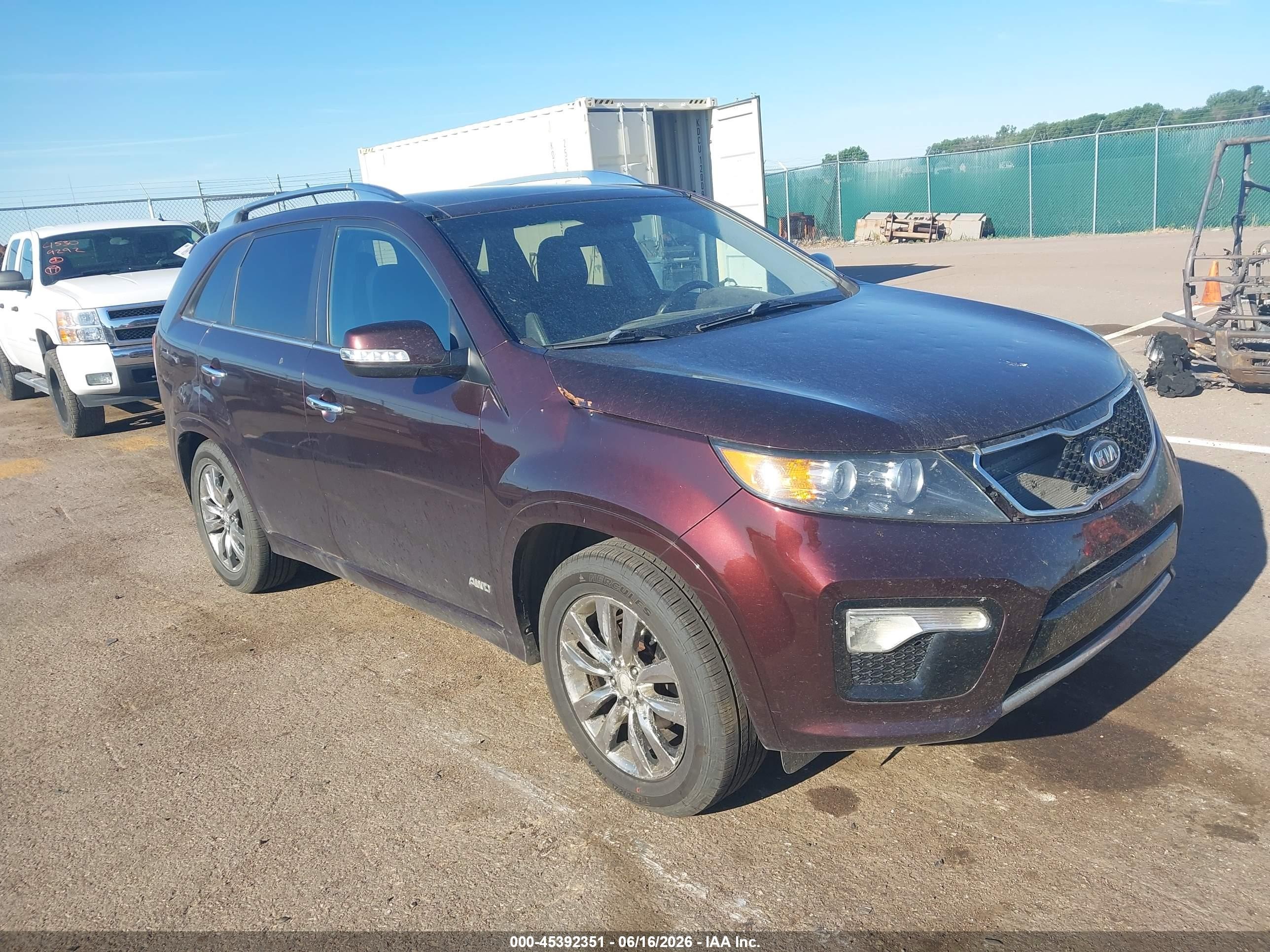 2012 Kia Sorento Sx V6 Purple vin: 5XYKWDA21CG286373