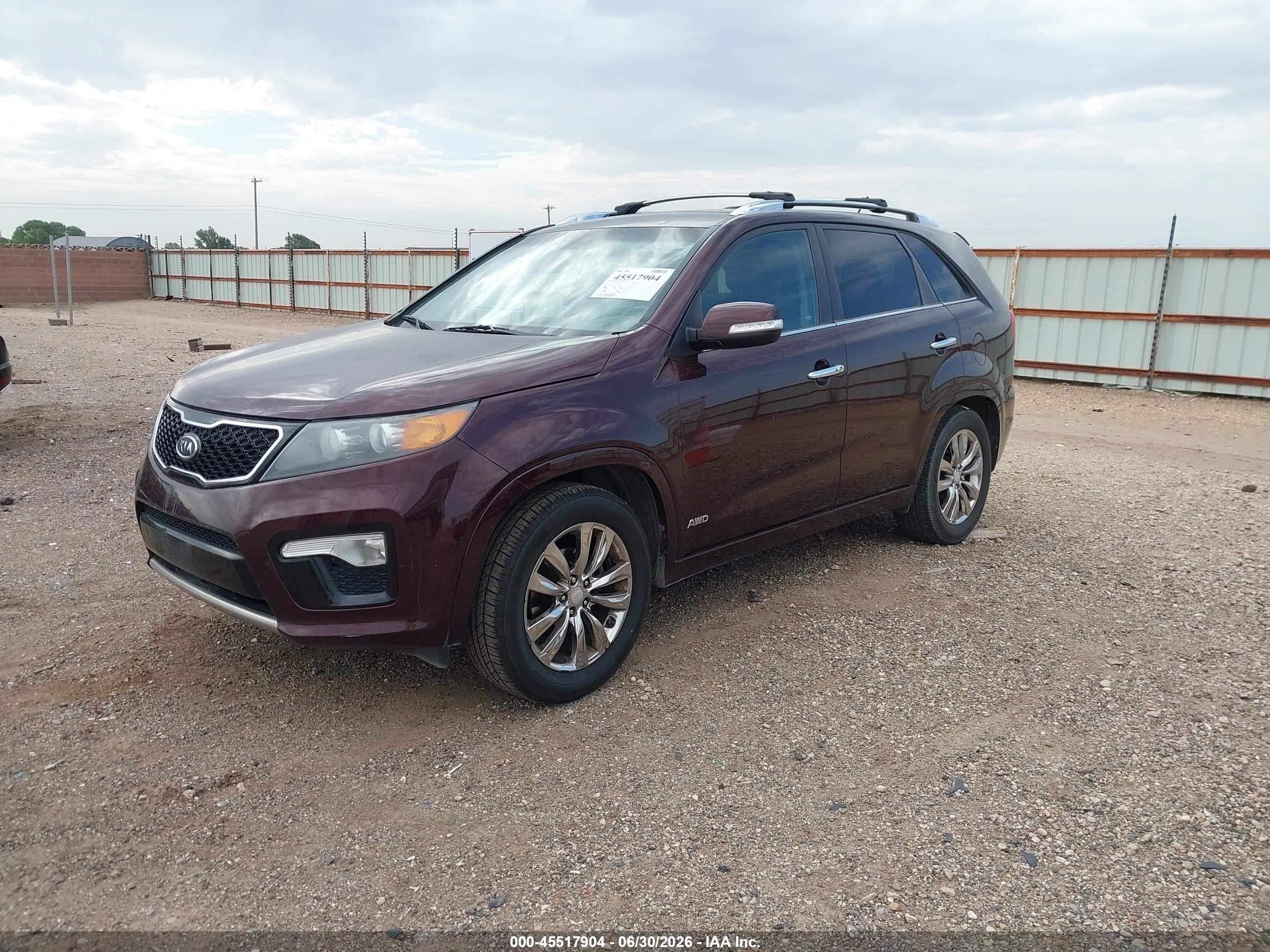 2012 Kia Sorento Sx V6 Бордовый vin: 5XYKWDA21CG287779