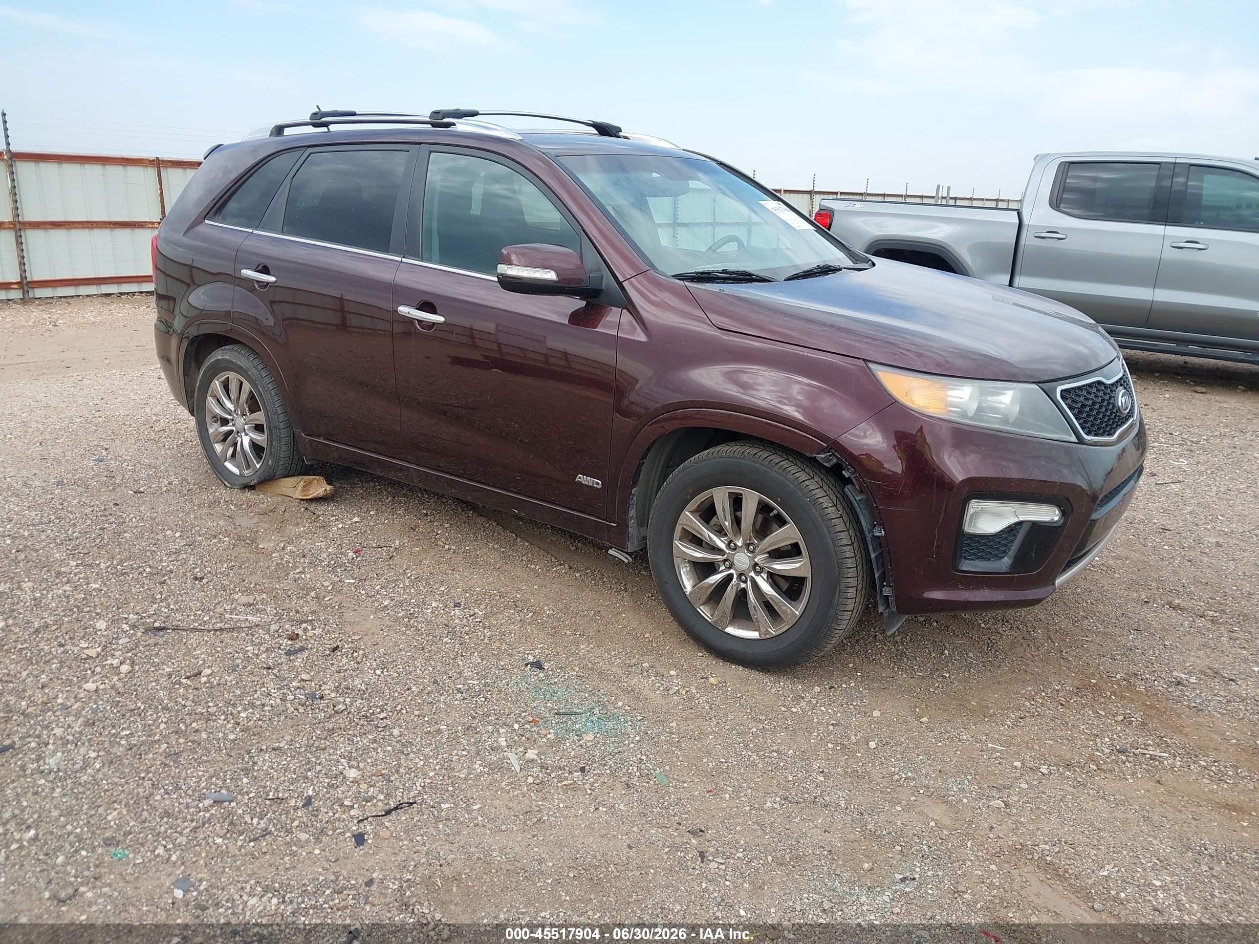 2012 Kia Sorento Sx V6 Burgundy vin: 5XYKWDA21CG287779