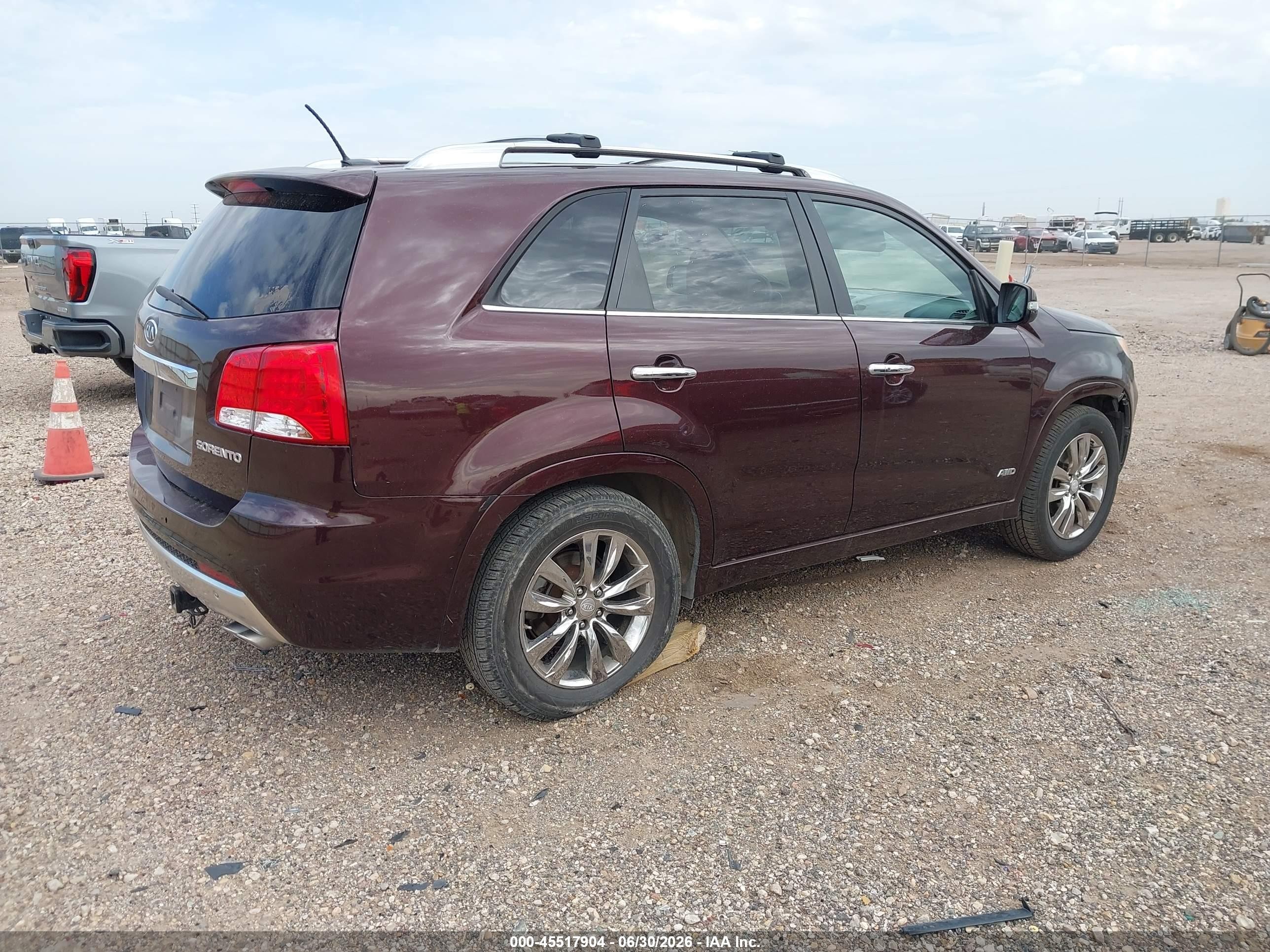 2012 Kia Sorento Sx V6 Бордовый vin: 5XYKWDA21CG287779
