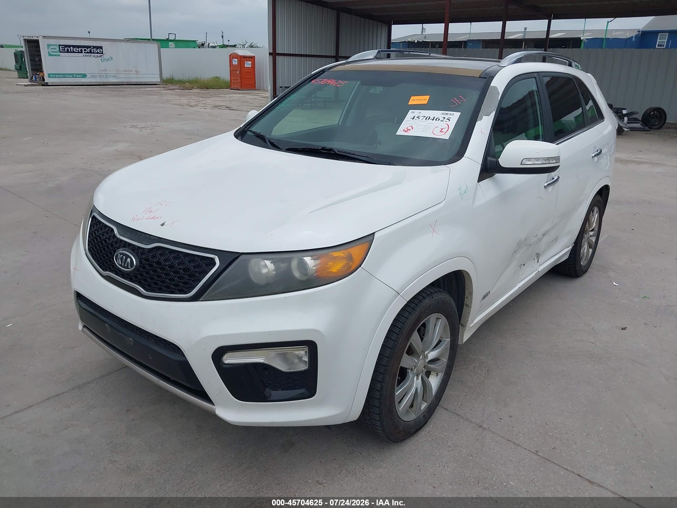 2013 Kia Sorento Sx V6 Белый vin: 5XYKWDA21DG364412