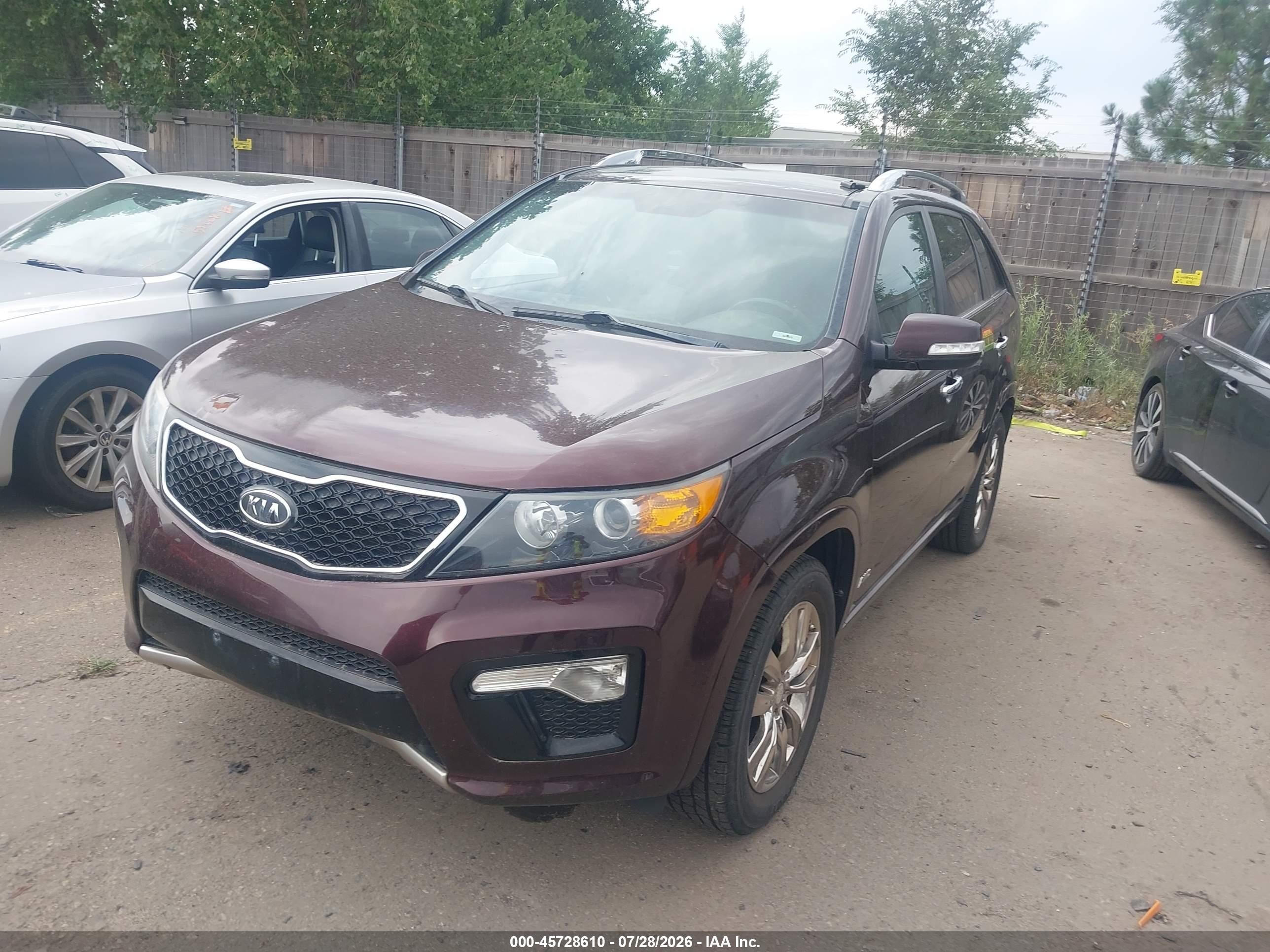 2012 Kia Sorento Sx V6 Burgundy vin: 5XYKWDA22CG219197