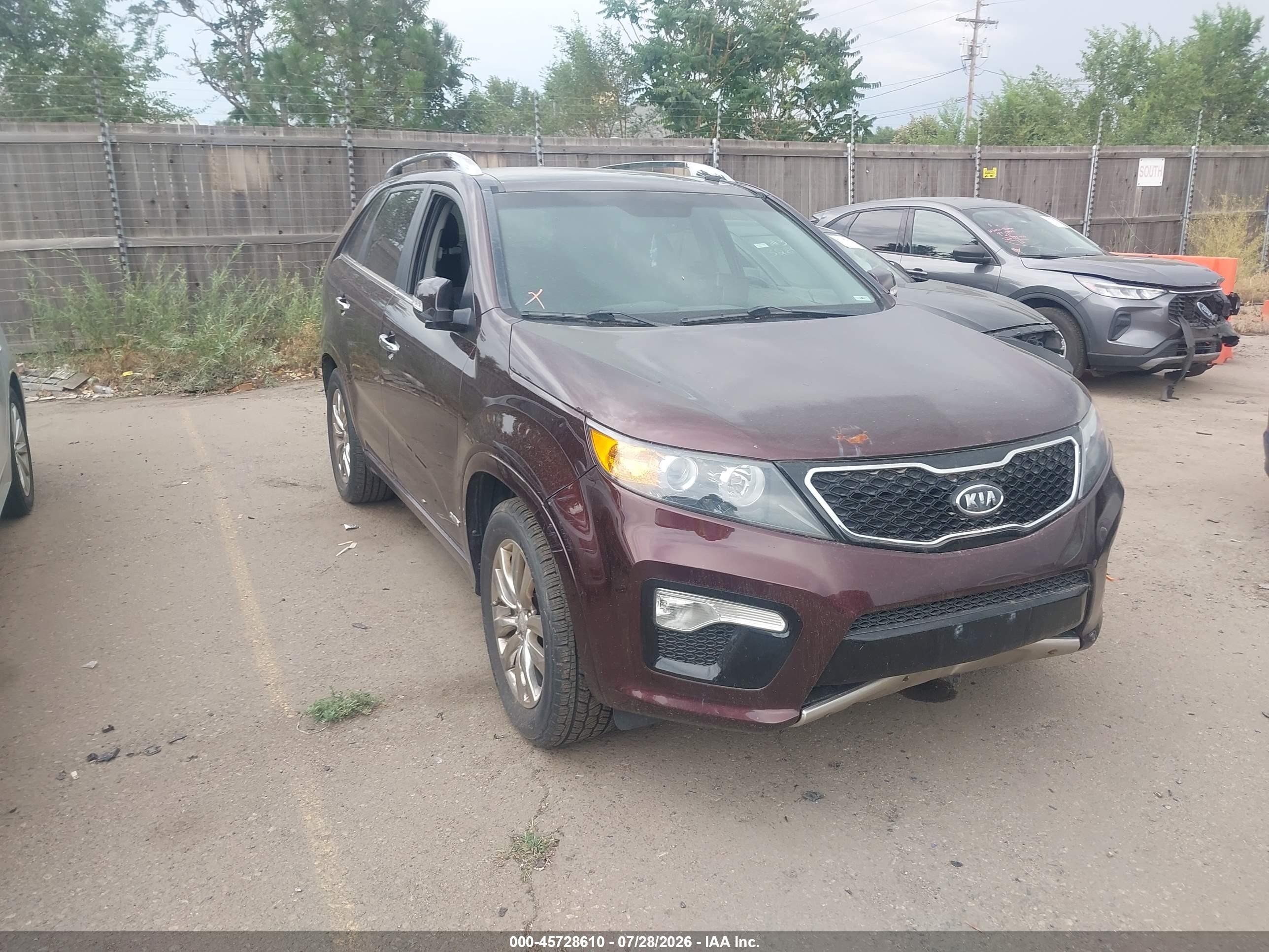 2012 Kia Sorento Sx V6 Burgundy vin: 5XYKWDA22CG219197