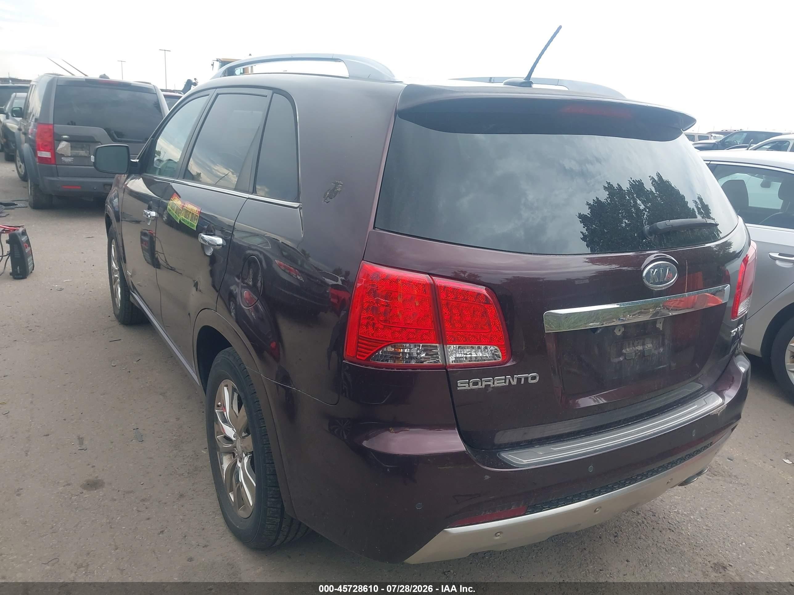 2012 Kia Sorento Sx V6 Burgundy vin: 5XYKWDA22CG219197