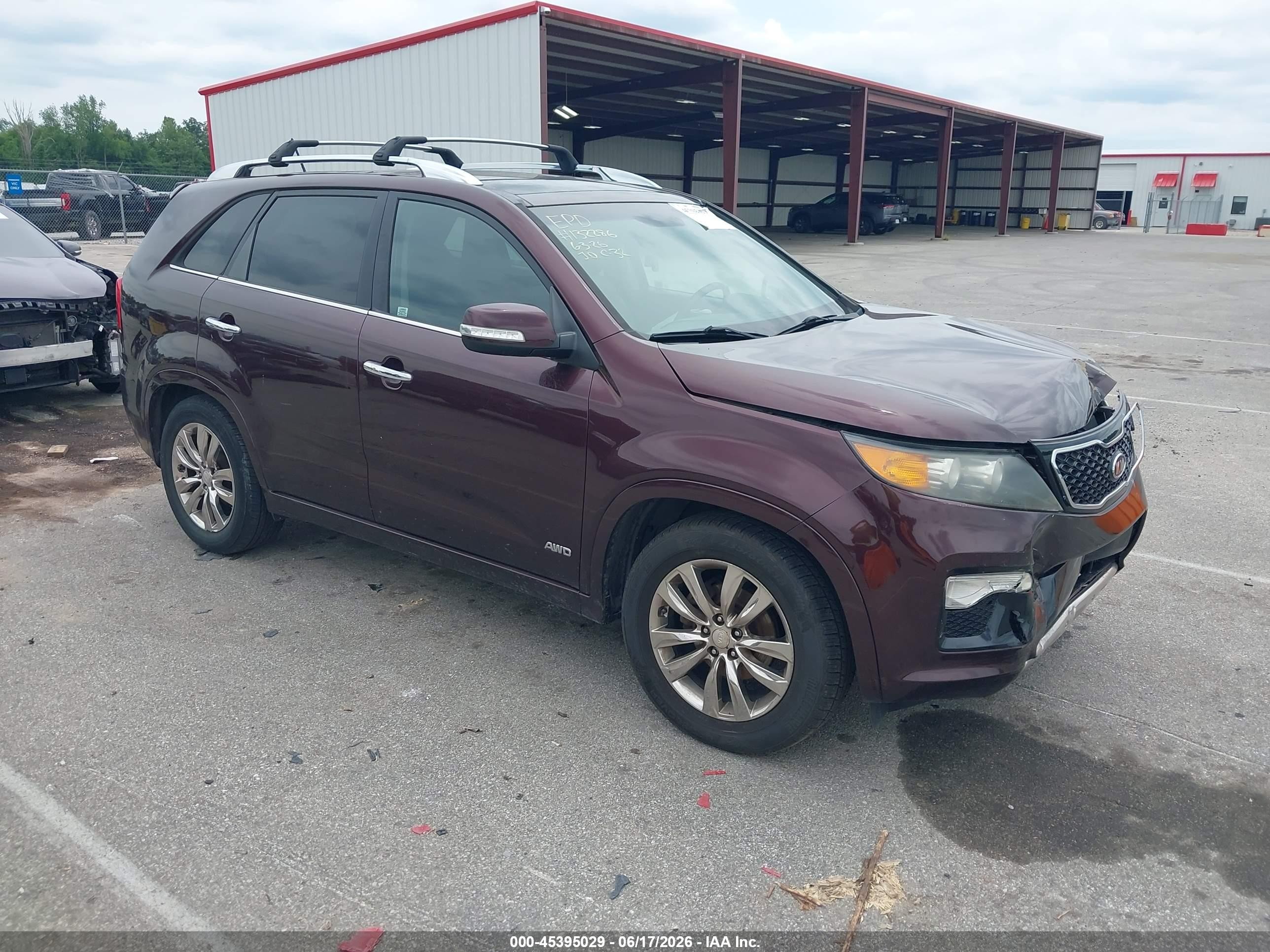 2013 Kia Sorento Sx V6 Maroon vin: 5XYKWDA22DG339518