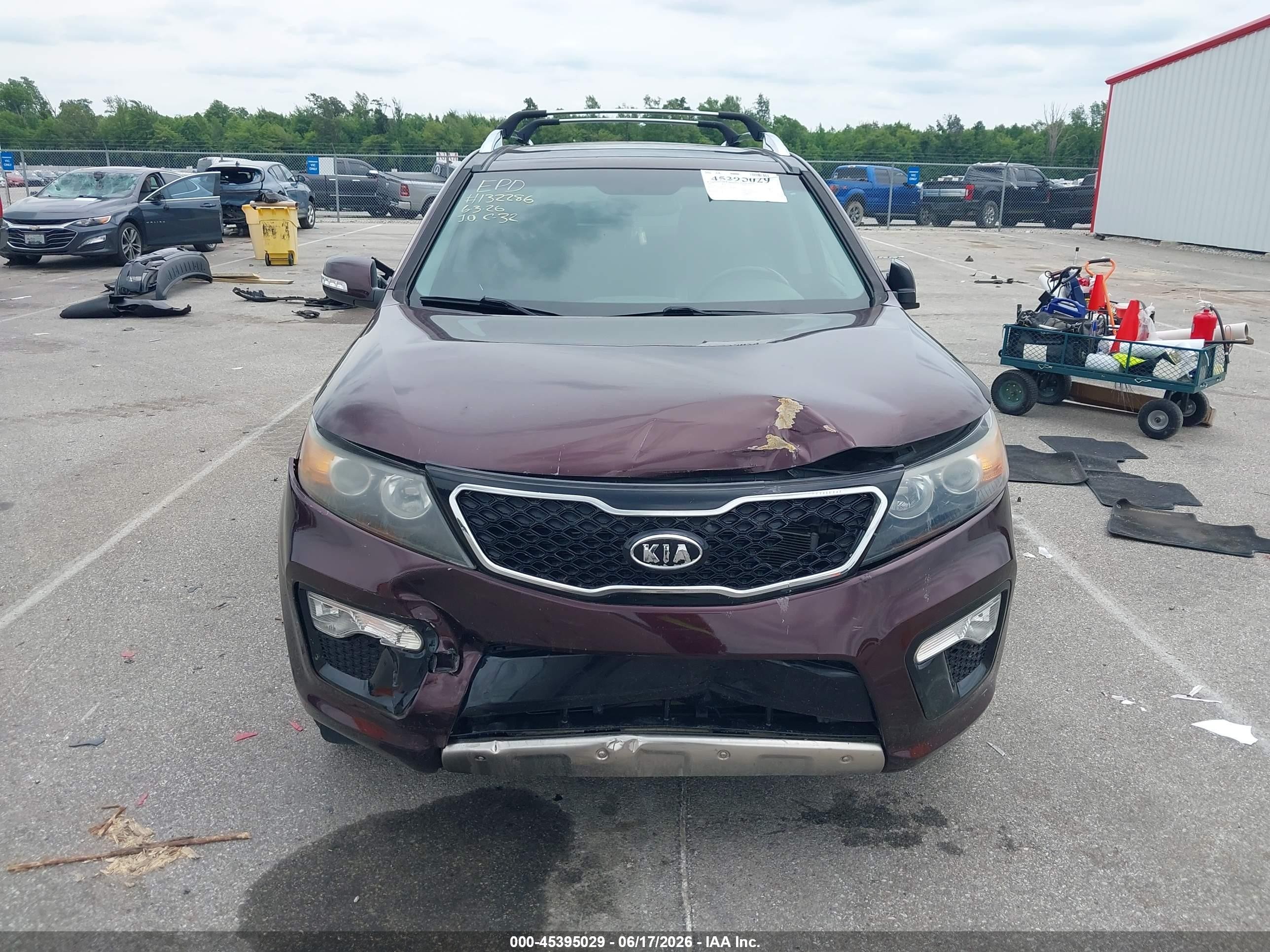 2013 Kia Sorento Sx V6 Maroon vin: 5XYKWDA22DG339518