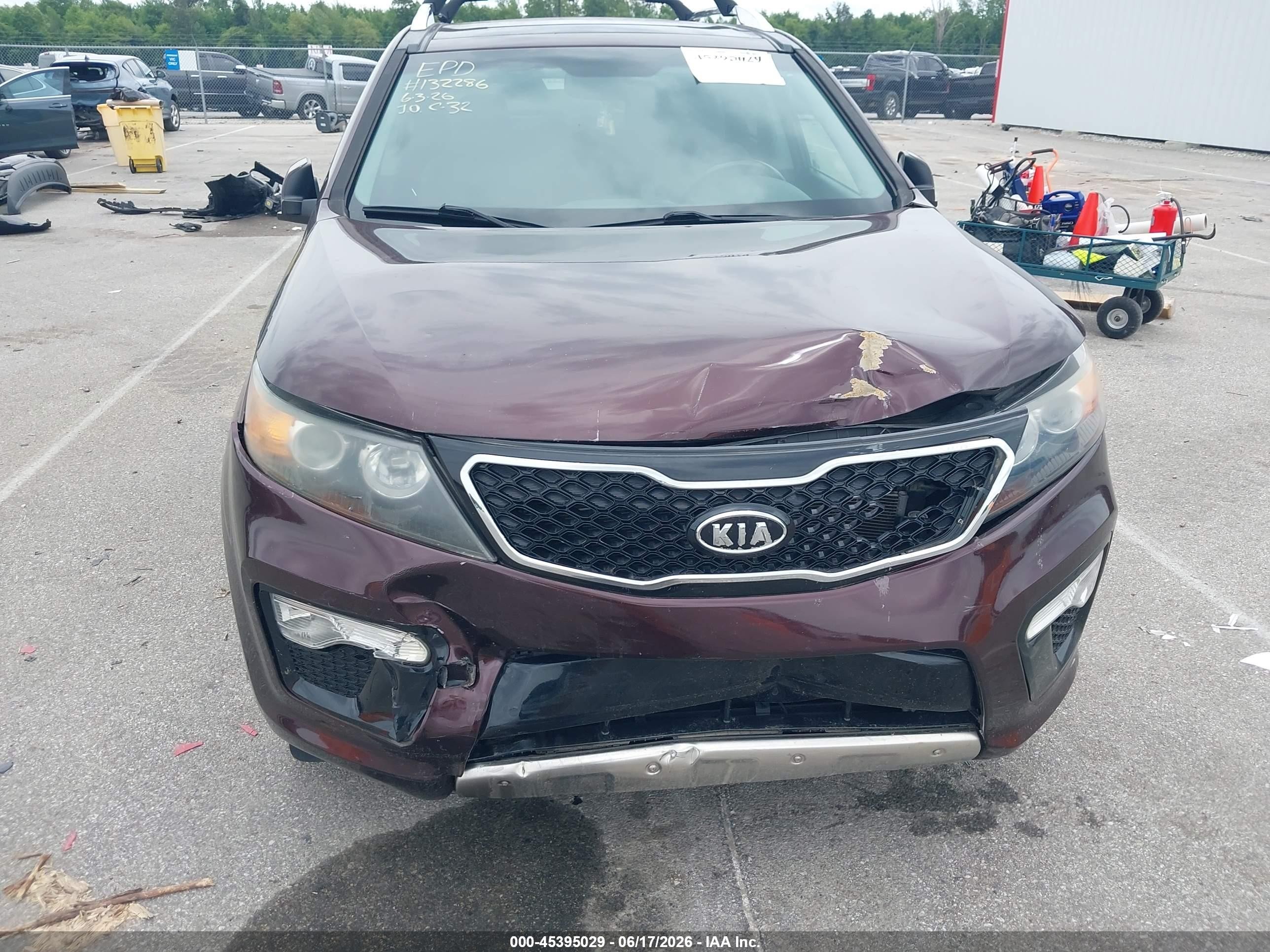 2013 Kia Sorento Sx V6 Maroon vin: 5XYKWDA22DG339518