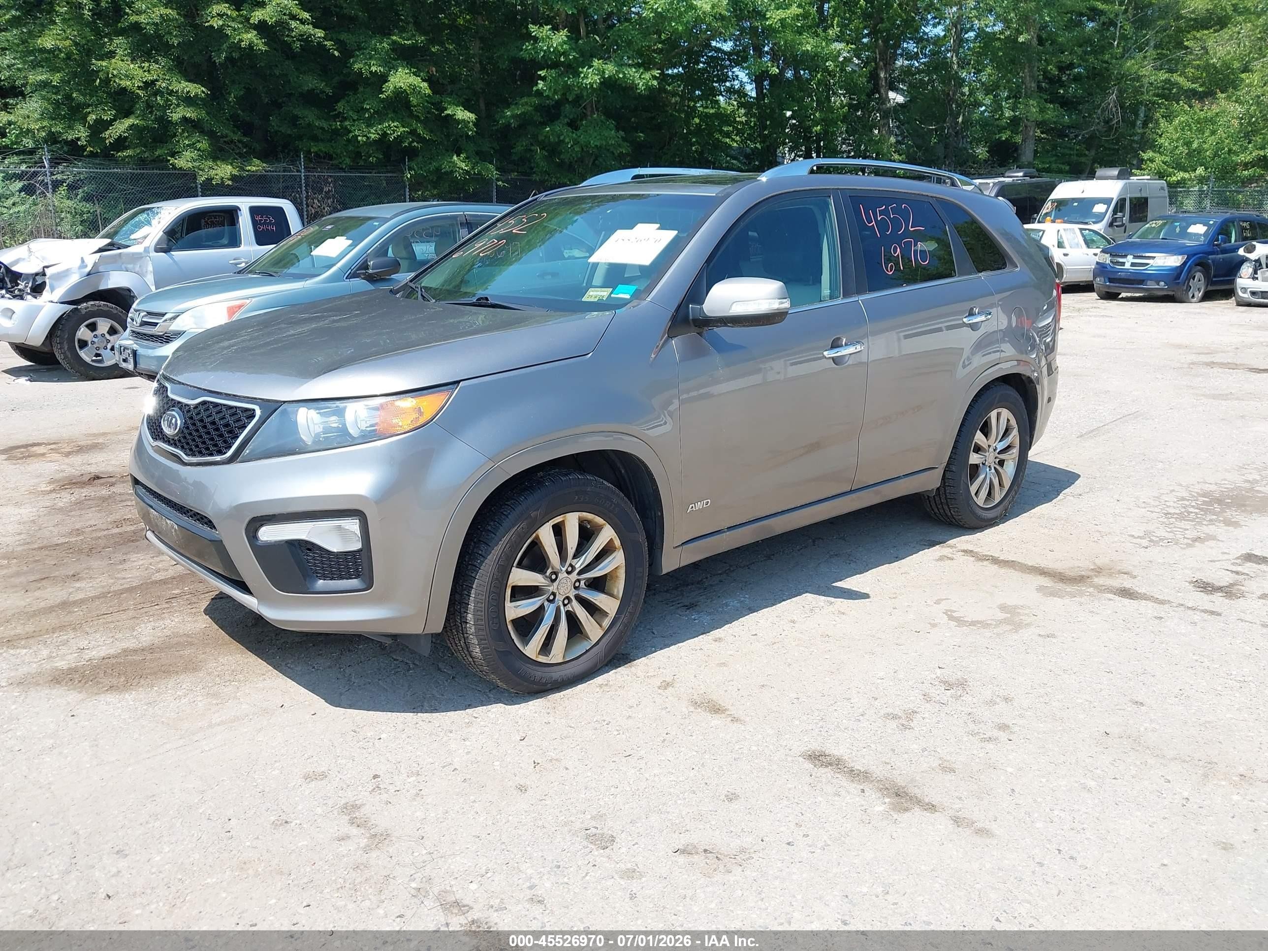 2013 Kia Sorento Sx V6 Gray vin: 5XYKWDA22DG383583