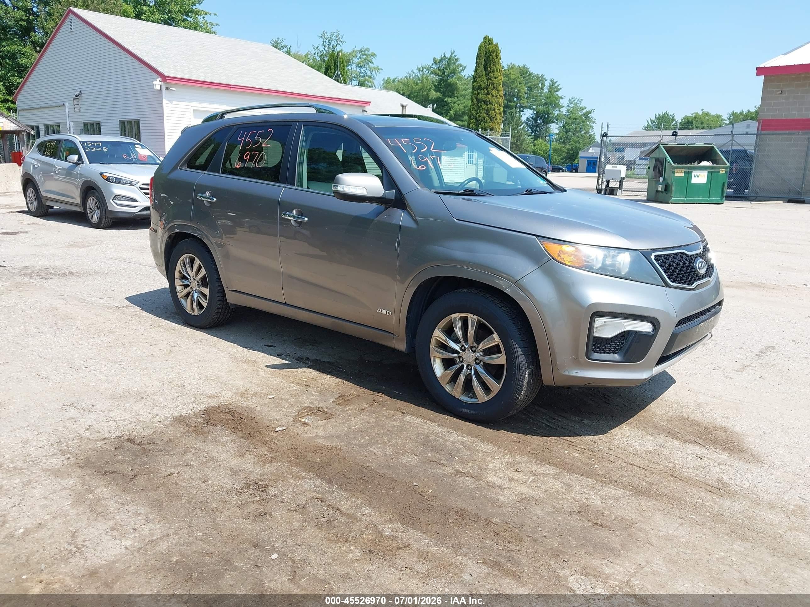 2013 Kia Sorento Sx V6 Gray vin: 5XYKWDA22DG383583