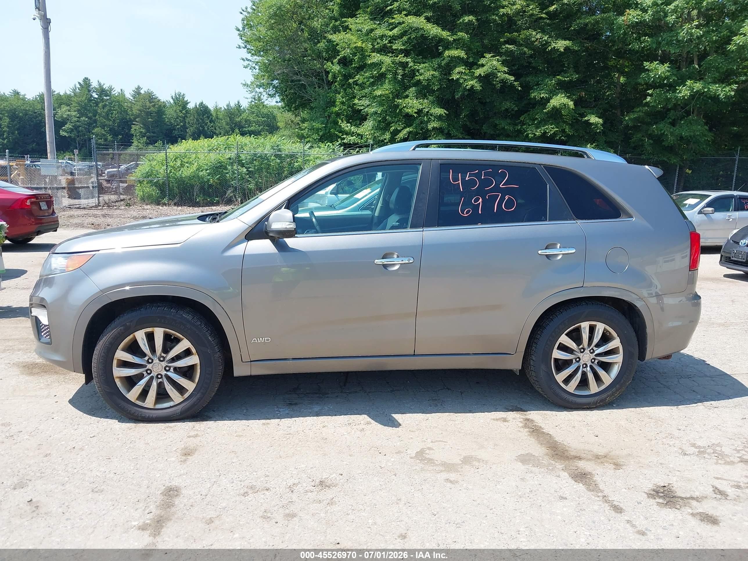 2013 Kia Sorento Sx V6 Gray vin: 5XYKWDA22DG383583