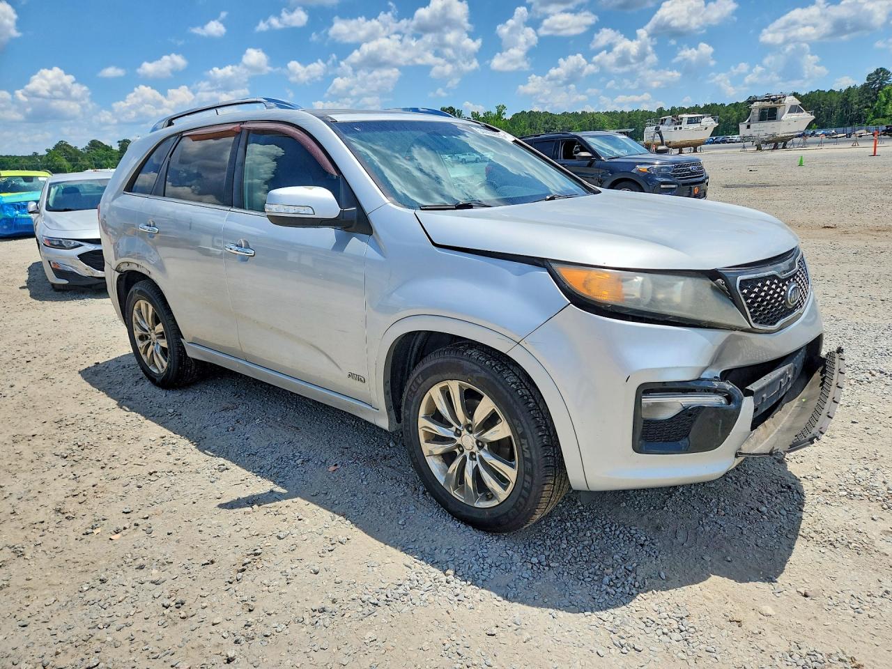 2012 Kia Sorento Sx Silver vin: 5XYKWDA23CG195525
