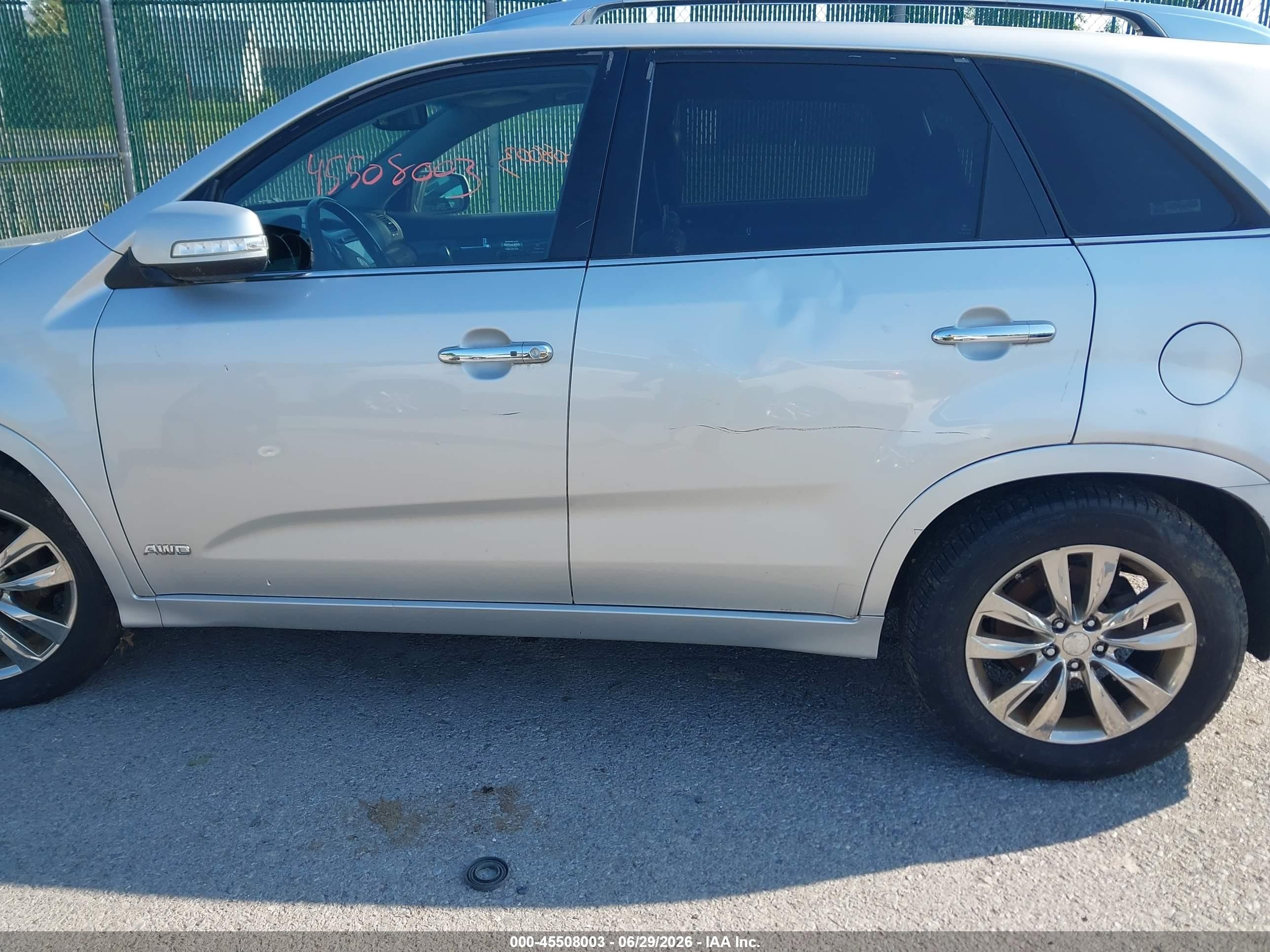 2013 Kia Sorento Sx V6 Silver vin: 5XYKWDA23DG374469