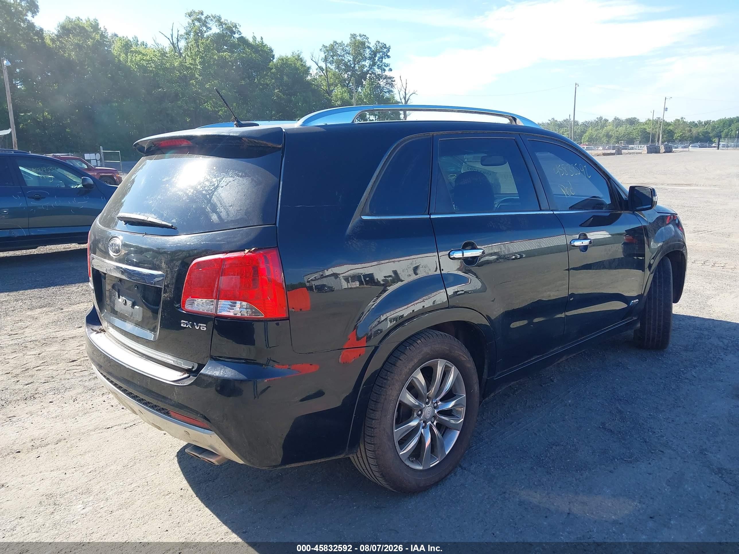 2012 Kia Sorento Sx V6 Black vin: 5XYKWDA25CG263369