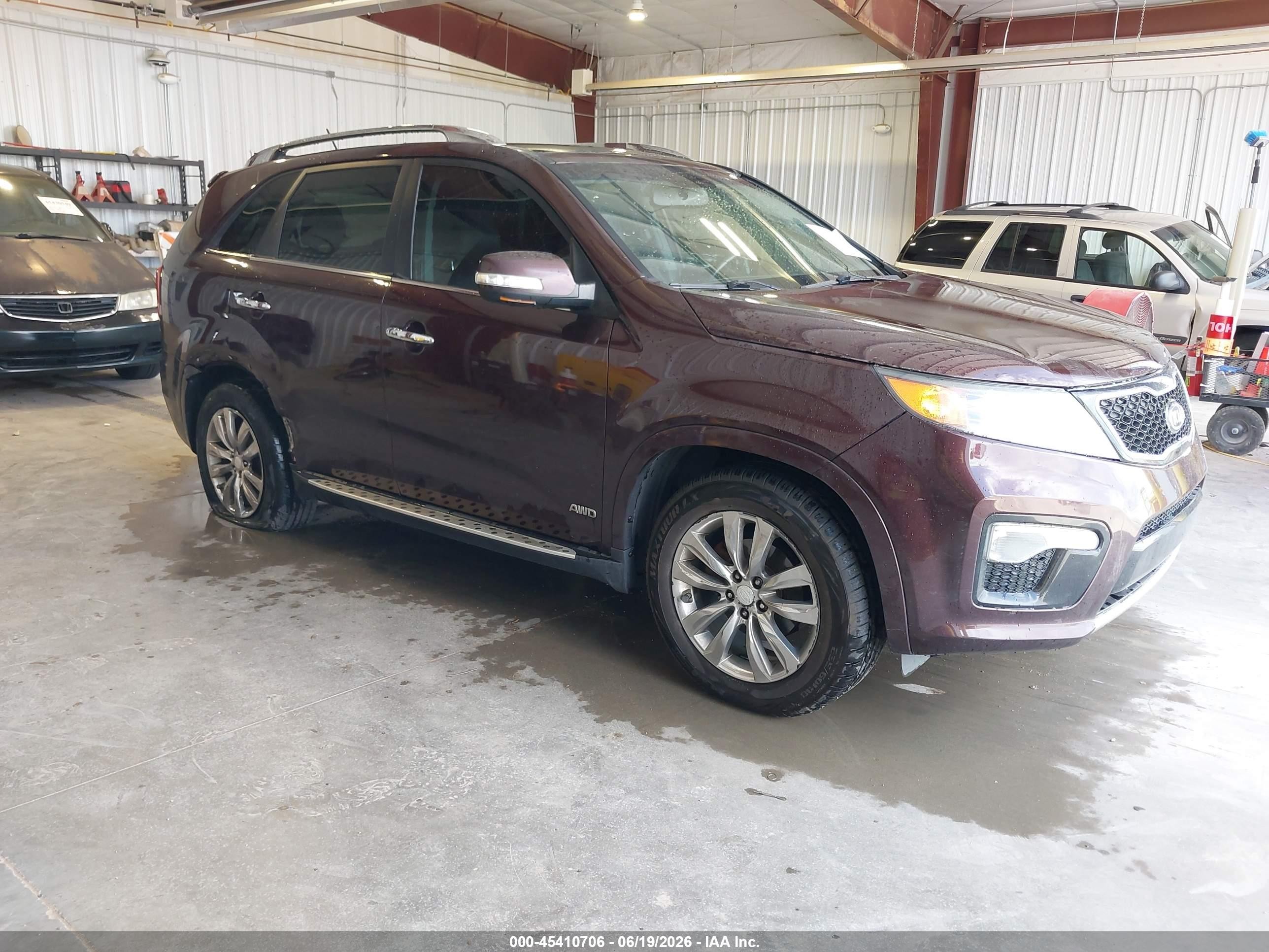 2013 Kia Sorento Sx V6 Maroon vin: 5XYKWDA25DG319943