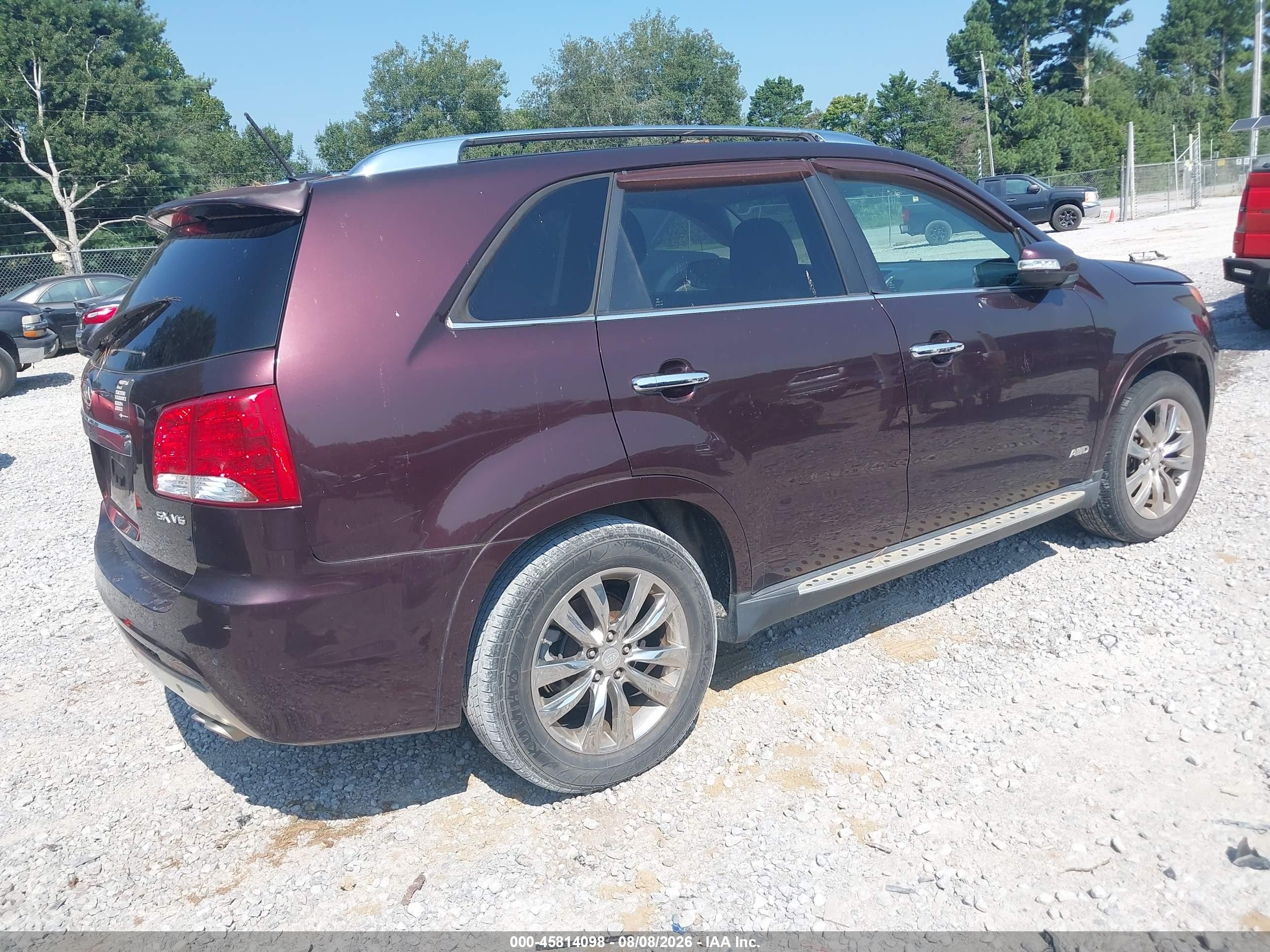 2013 Kia Sorento Sx V6 Red vin: 5XYKWDA25DG328805
