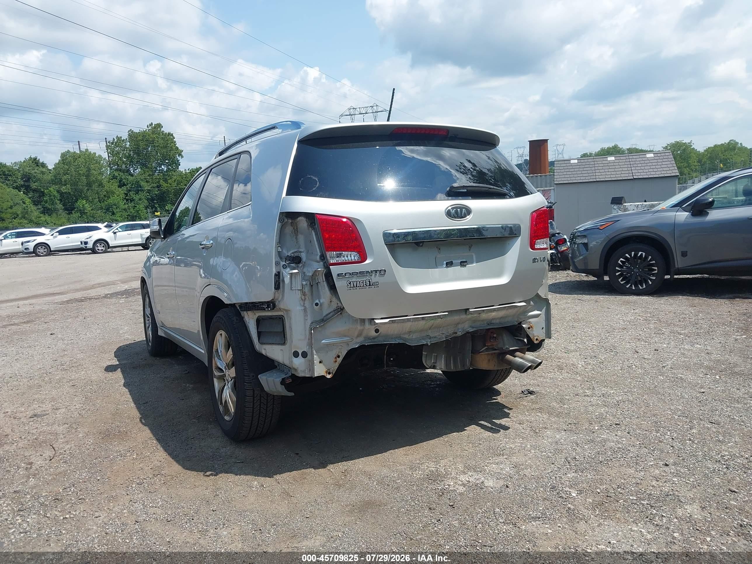 2013 Kia Sorento Sx V6 Silver vin: 5XYKWDA25DG384856