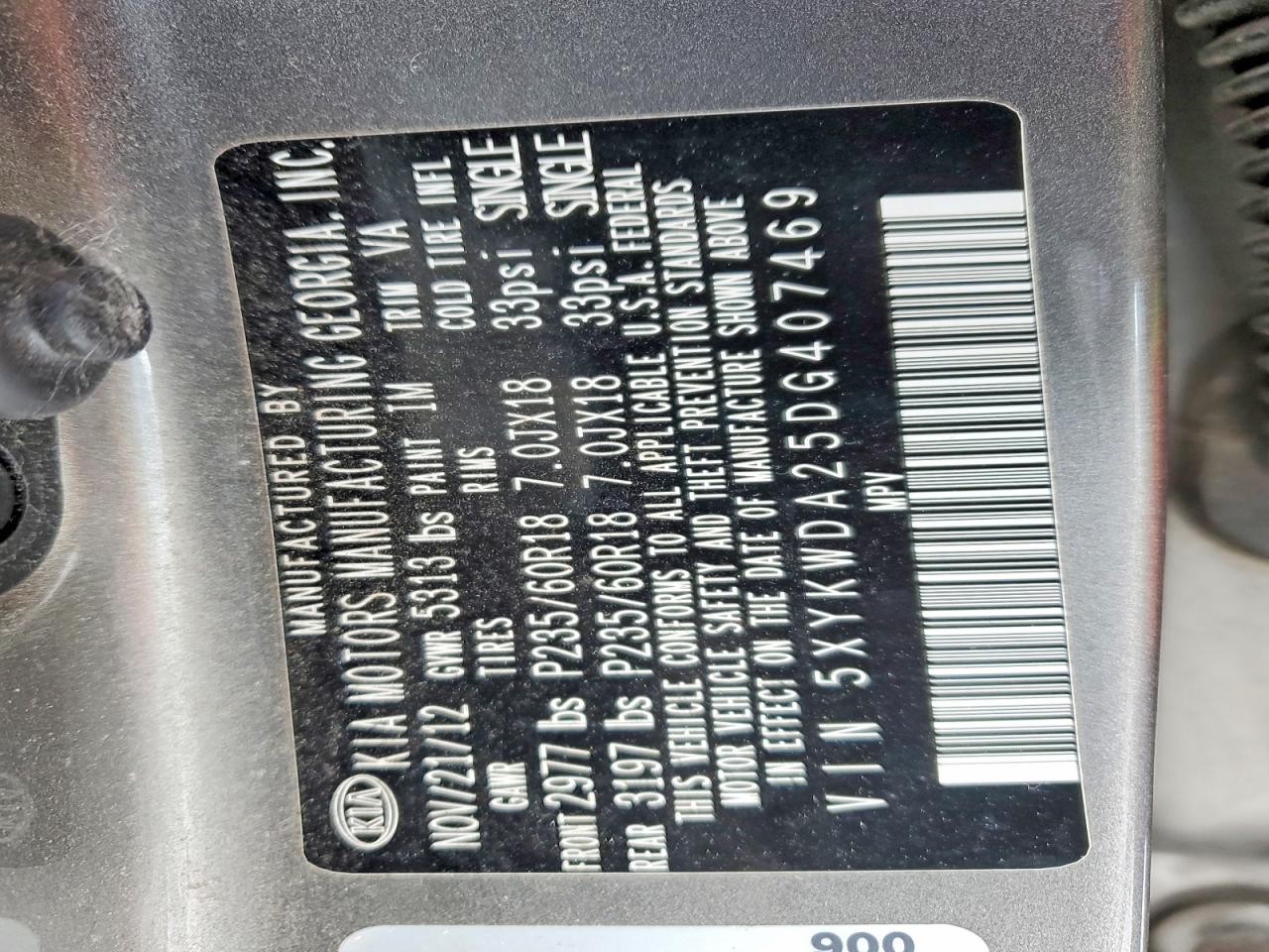2013 Kia Sorento Sx Gray vin: 5XYKWDA25DG407469