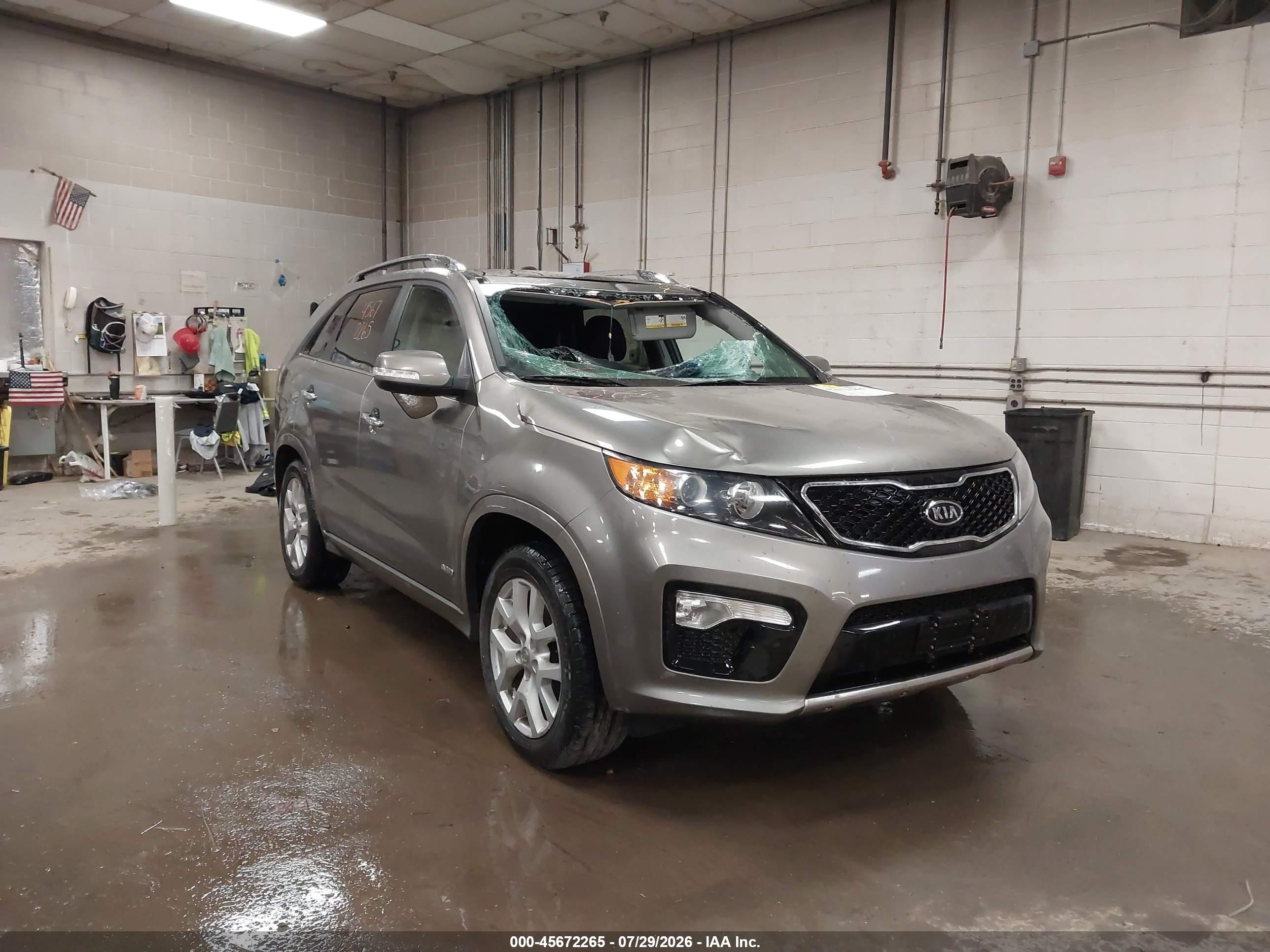 2013 Kia Sorento Sx V6 Gray vin: 5XYKWDA25DG415071
