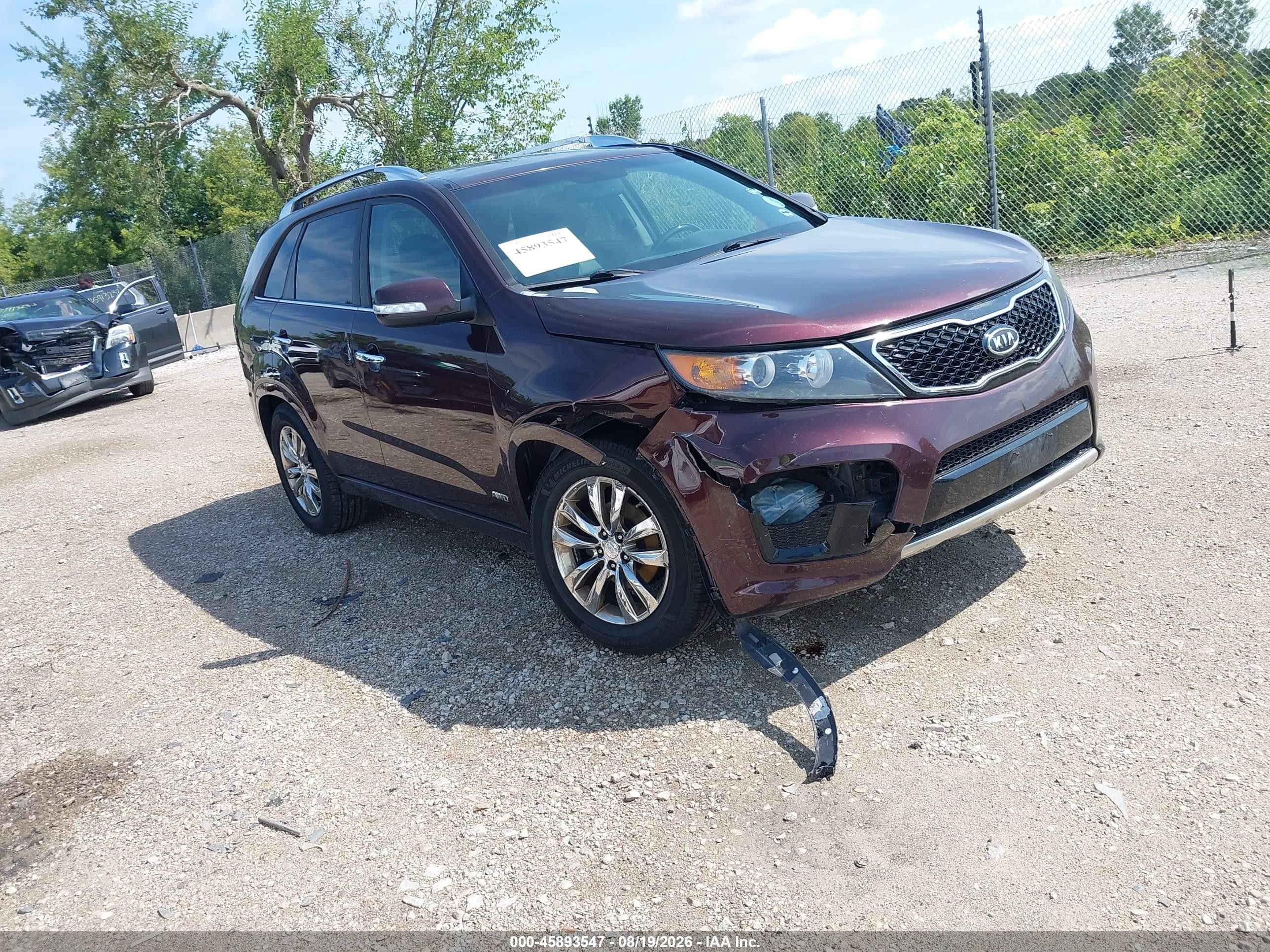 2013 Kia Sorento Sx V6 Burgundy vin: 5XYKWDA26DG381982