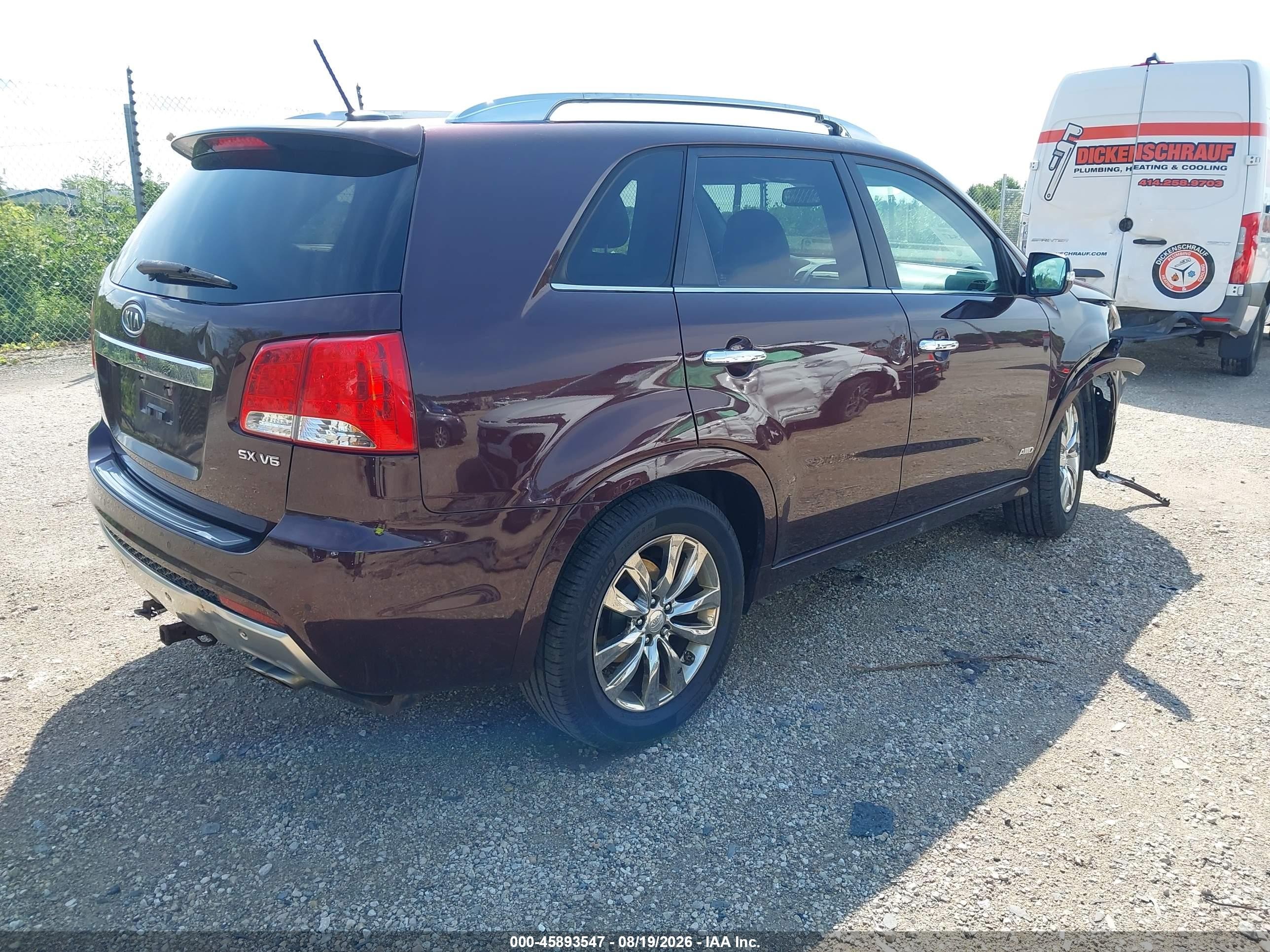 2013 Kia Sorento Sx V6 Burgundy vin: 5XYKWDA26DG381982