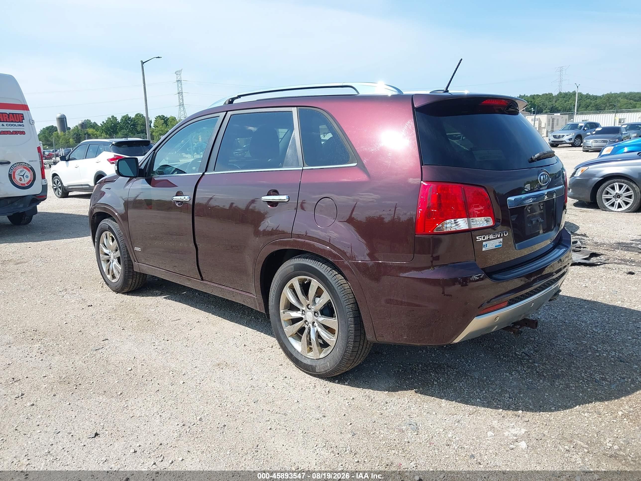 2013 Kia Sorento Sx V6 Burgundy vin: 5XYKWDA26DG381982