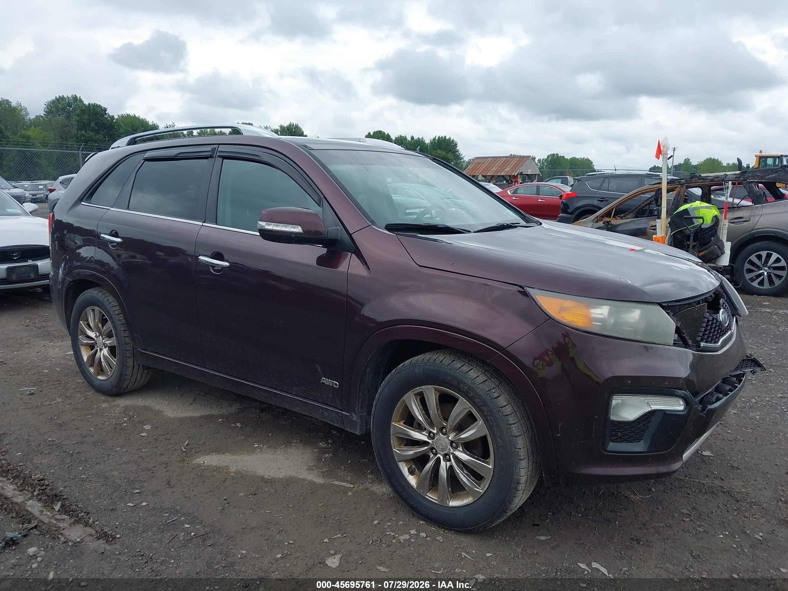 2012 Kia Sorento Sx V6 Purple vin: 5XYKWDA27CG189260