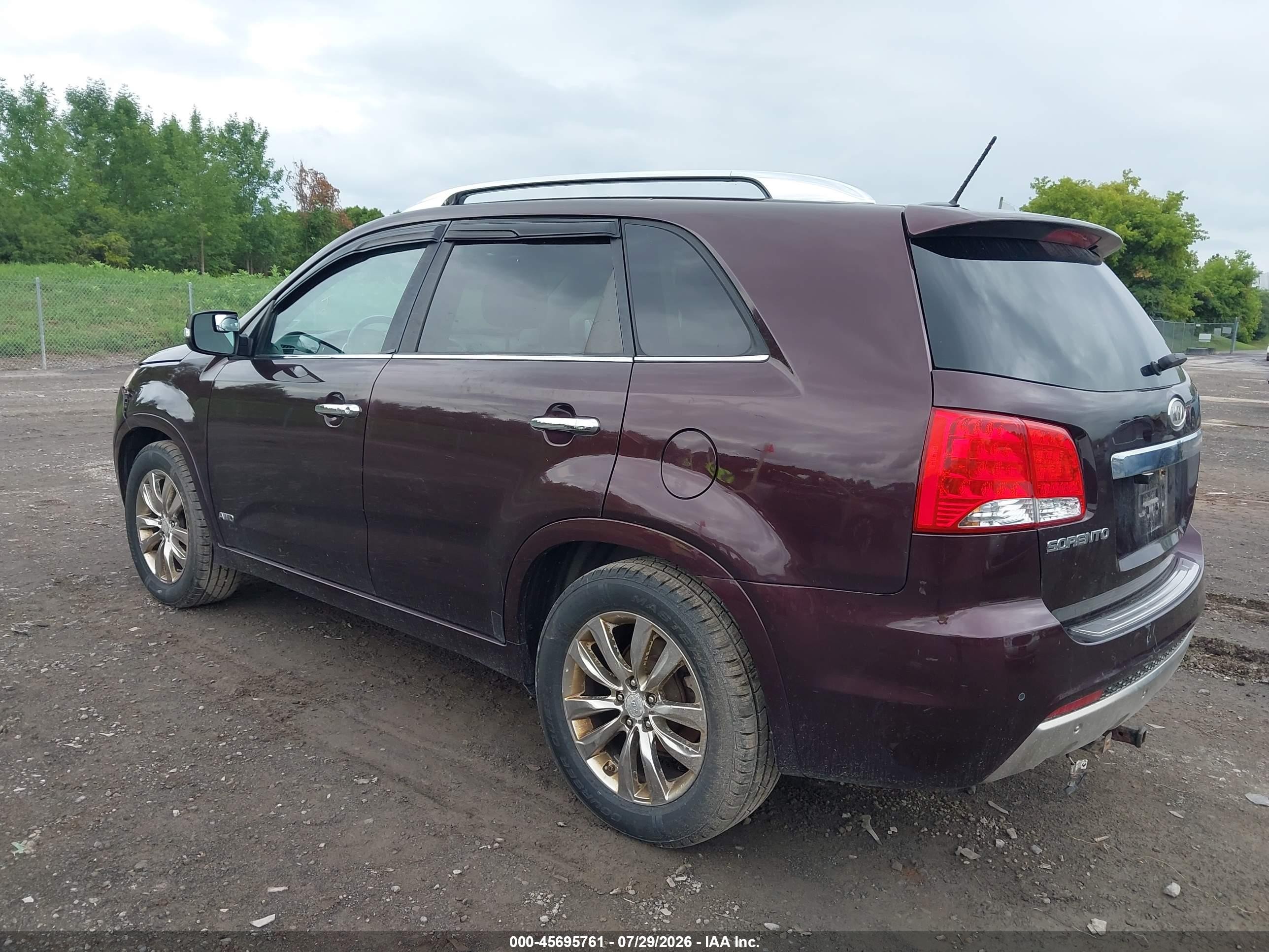 2012 Kia Sorento Sx V6 Purple vin: 5XYKWDA27CG189260